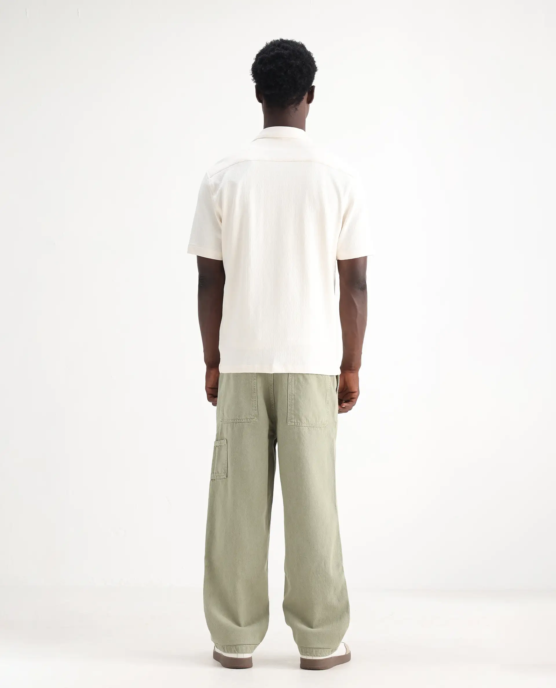 Rare Rabbit Men's Klop Pastel Green Cotton Plain Carpenter Fit Jeans - Image 9