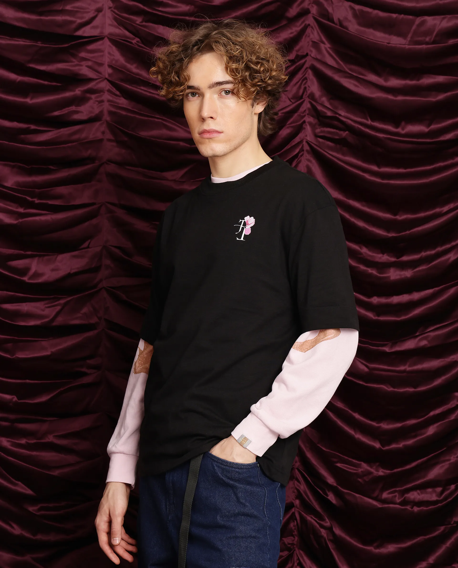 Rare Rabbit Men's Knix Black Cotton Animal Print Oversized Fit Half Sleeve Crew Neck T-Shirt - Image 4