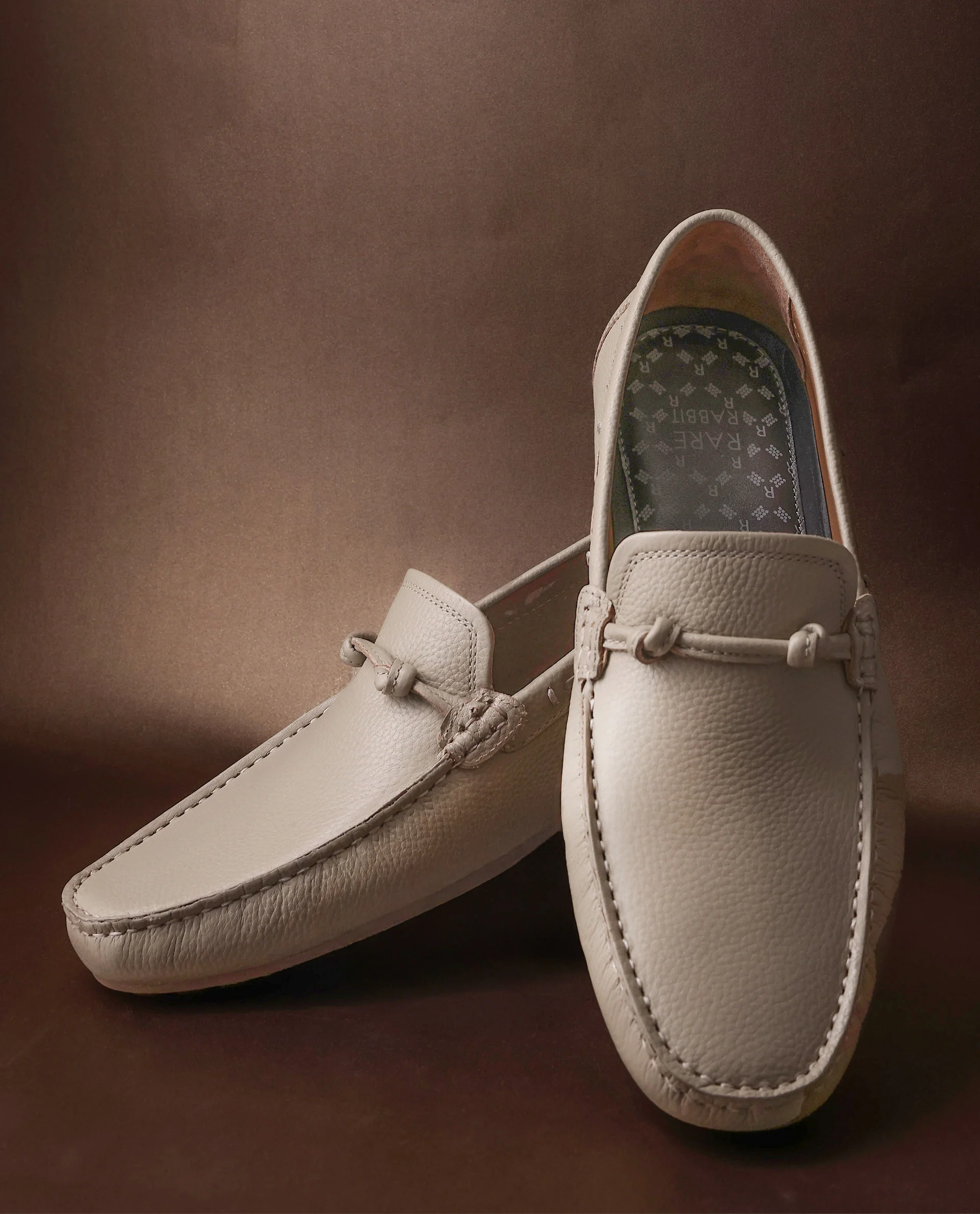 Rare Rabbit Men's Knott Beige Slip-On Genuine Milled Leather Driving Mocassin - Image 3
