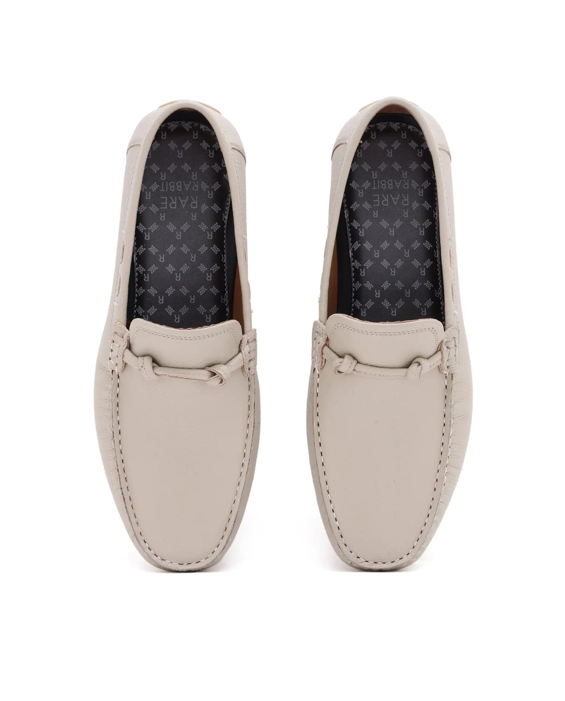 Rare Rabbit Men's Knott Beige Slip-On Genuine Milled Leather Driving Mocassin - Image 4