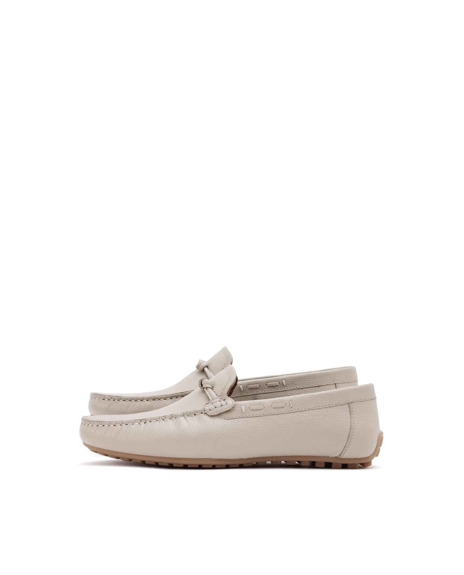 Rare Rabbit Men's Knott Beige Slip-On Genuine Milled Leather Driving Mocassin - Image 5