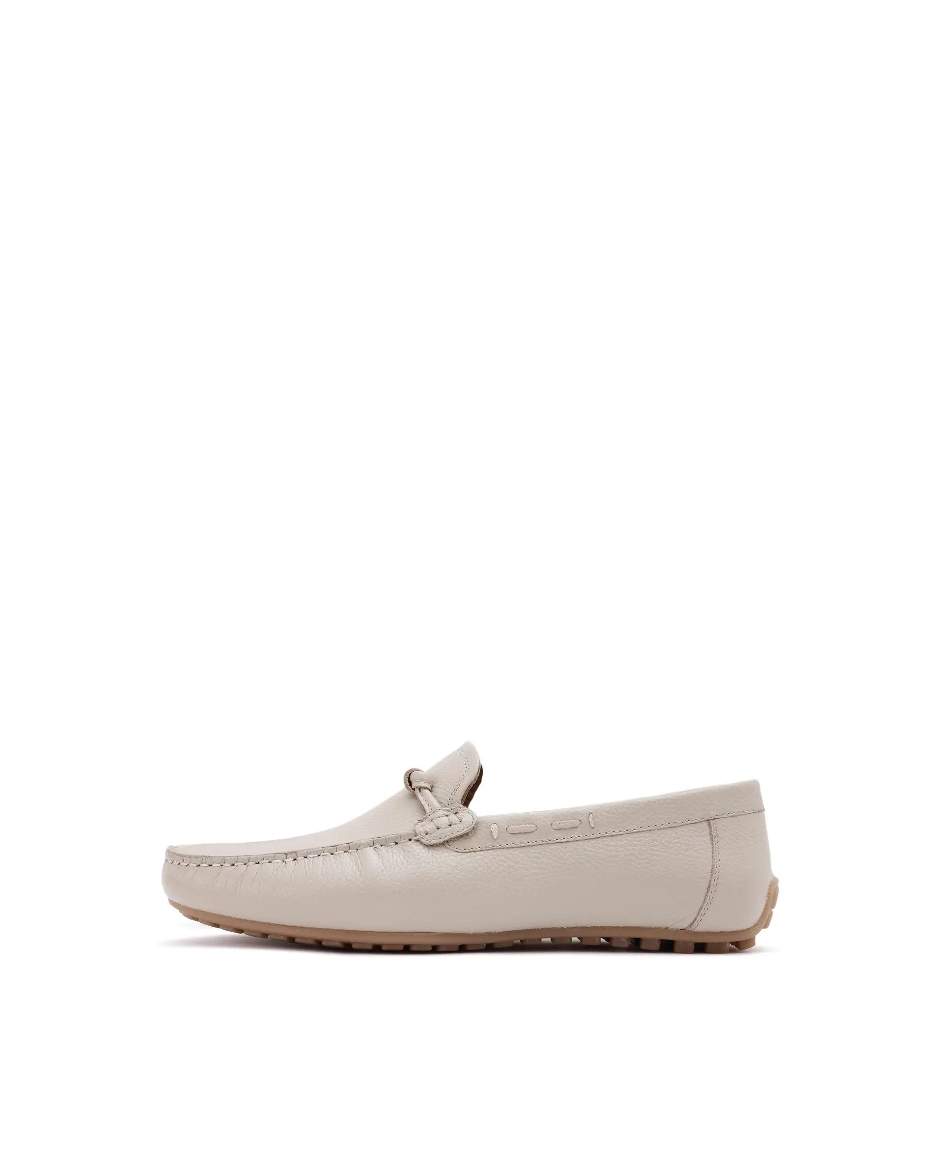 Rare Rabbit Men's Knott Beige Slip-On Genuine Milled Leather Driving Mocassin - Image 8