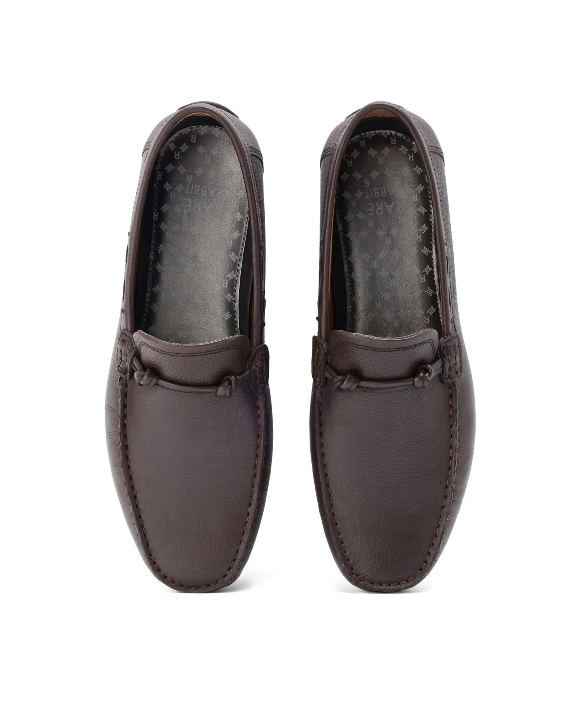 Rare Rabbit Men's Knott Brown Slip-On Genuine Milled Leather Driving Mocassin - Image 4