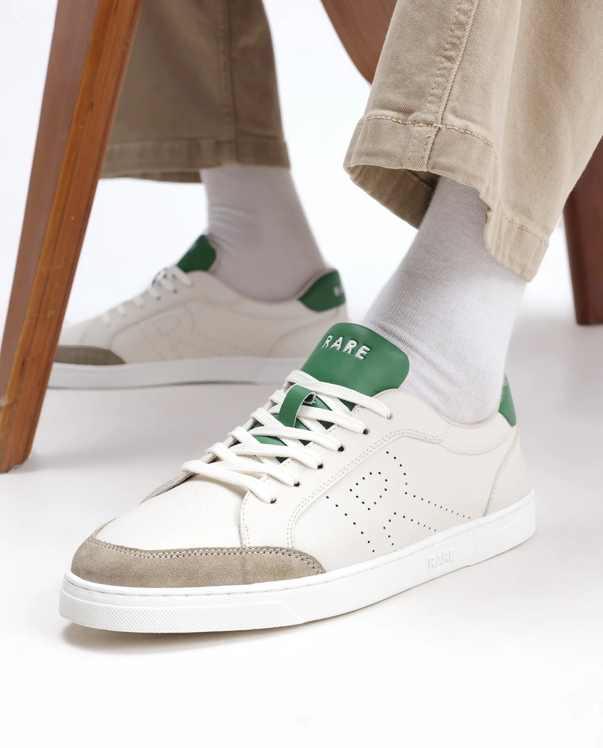 Rare Rabbit Men's Knox Beige Micro Fiber Causal Sneaker - Image 2