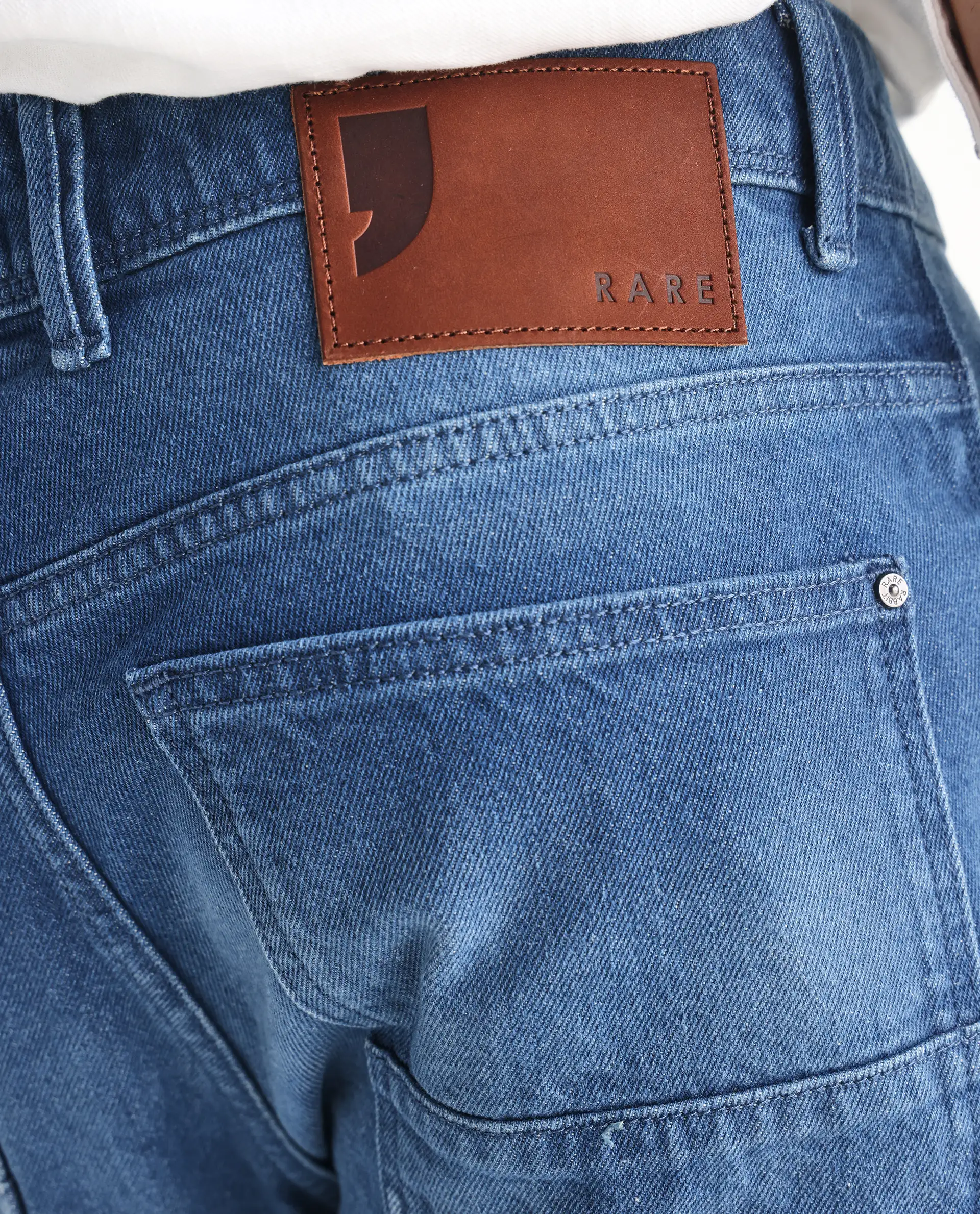 Rare Rabbit Men's Kobet Blue Cotton Plain Morris Regular Fit Jeans - Image 8