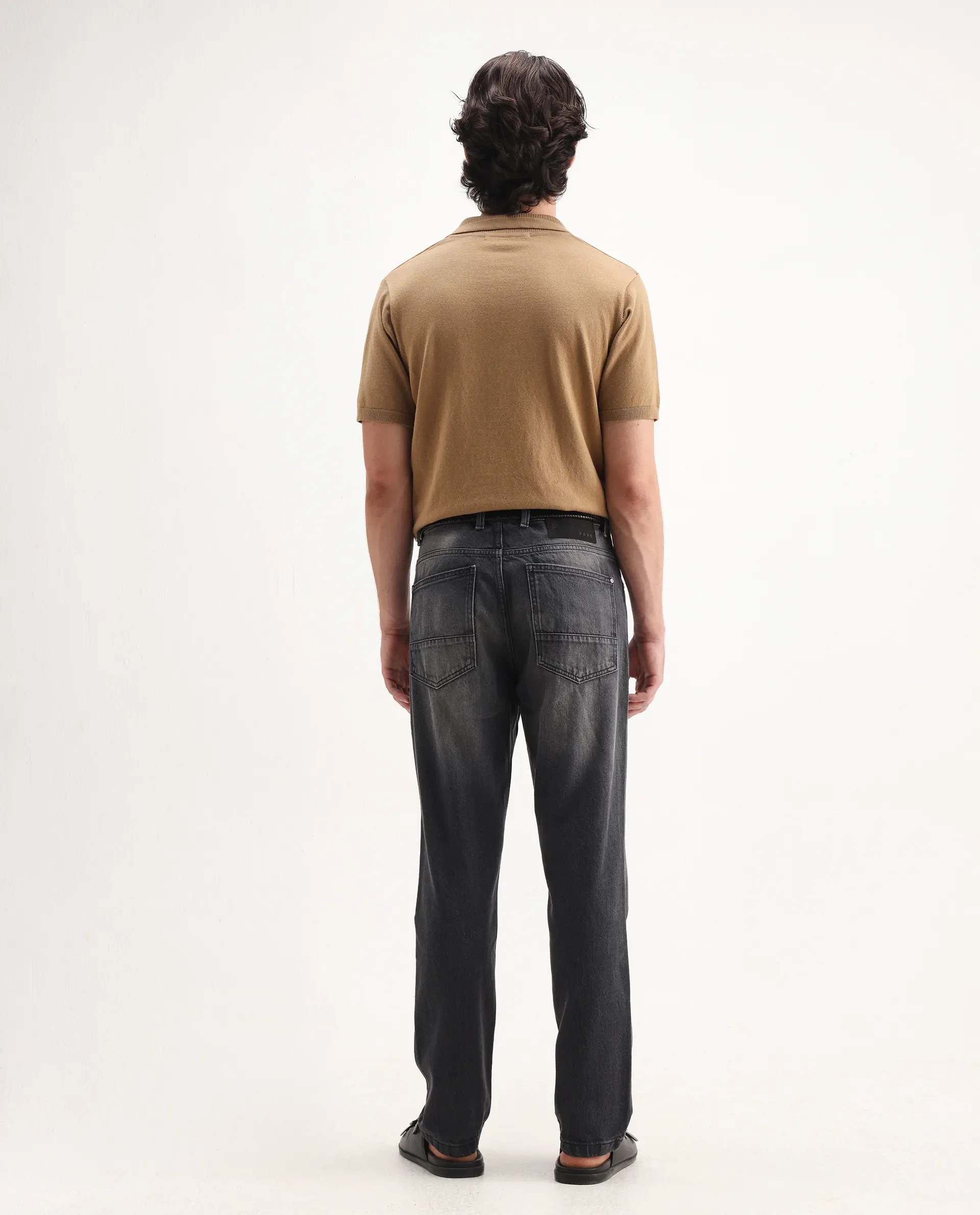 Rare Rabbit Men's Kobet Grey Cotton Plain Morris Regular Fit Jeans - Image 6