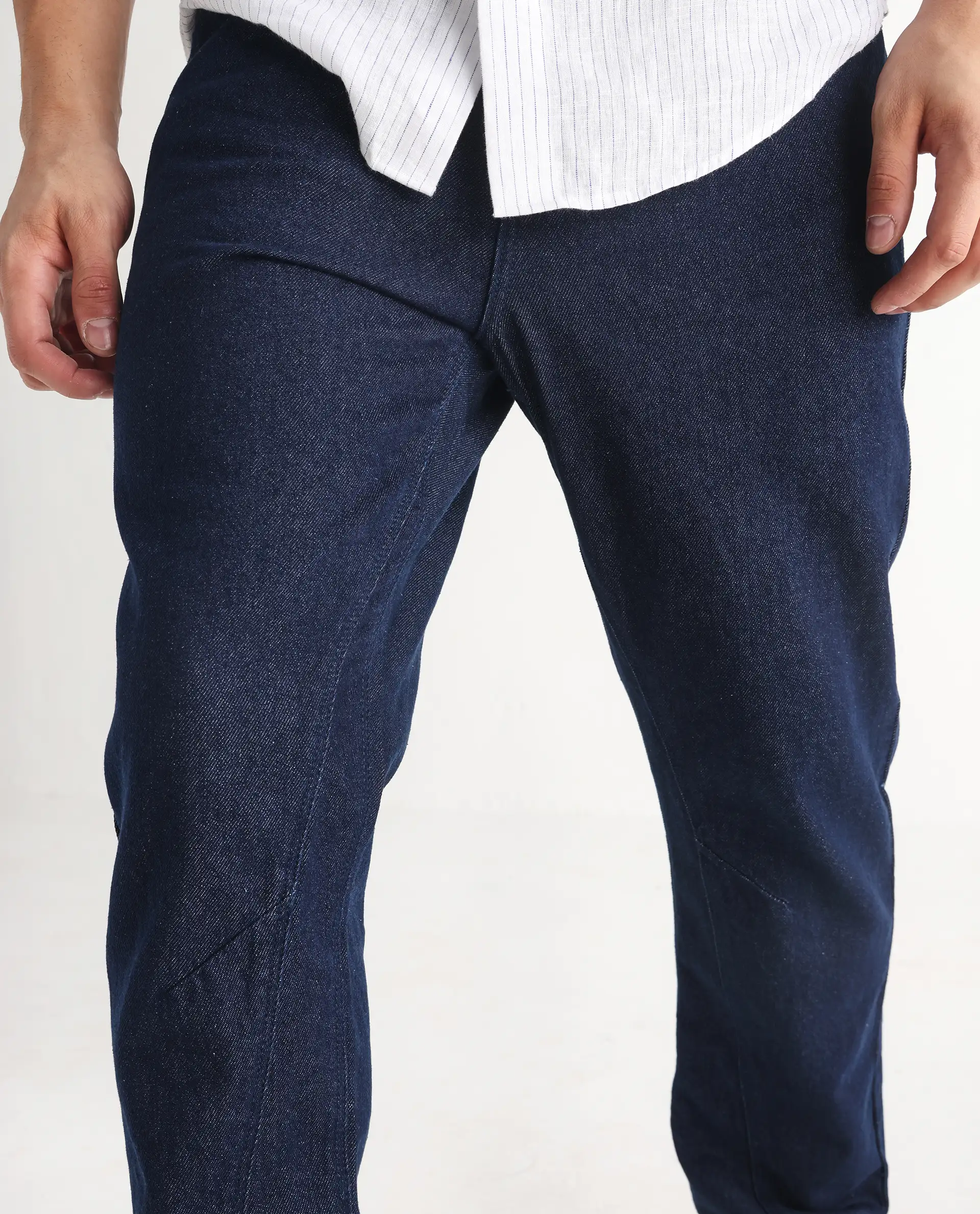 Rare Rabbit Men's Kobetor Dark Blue Cotton Plain Morris Regular Fit Jeans - Image 2