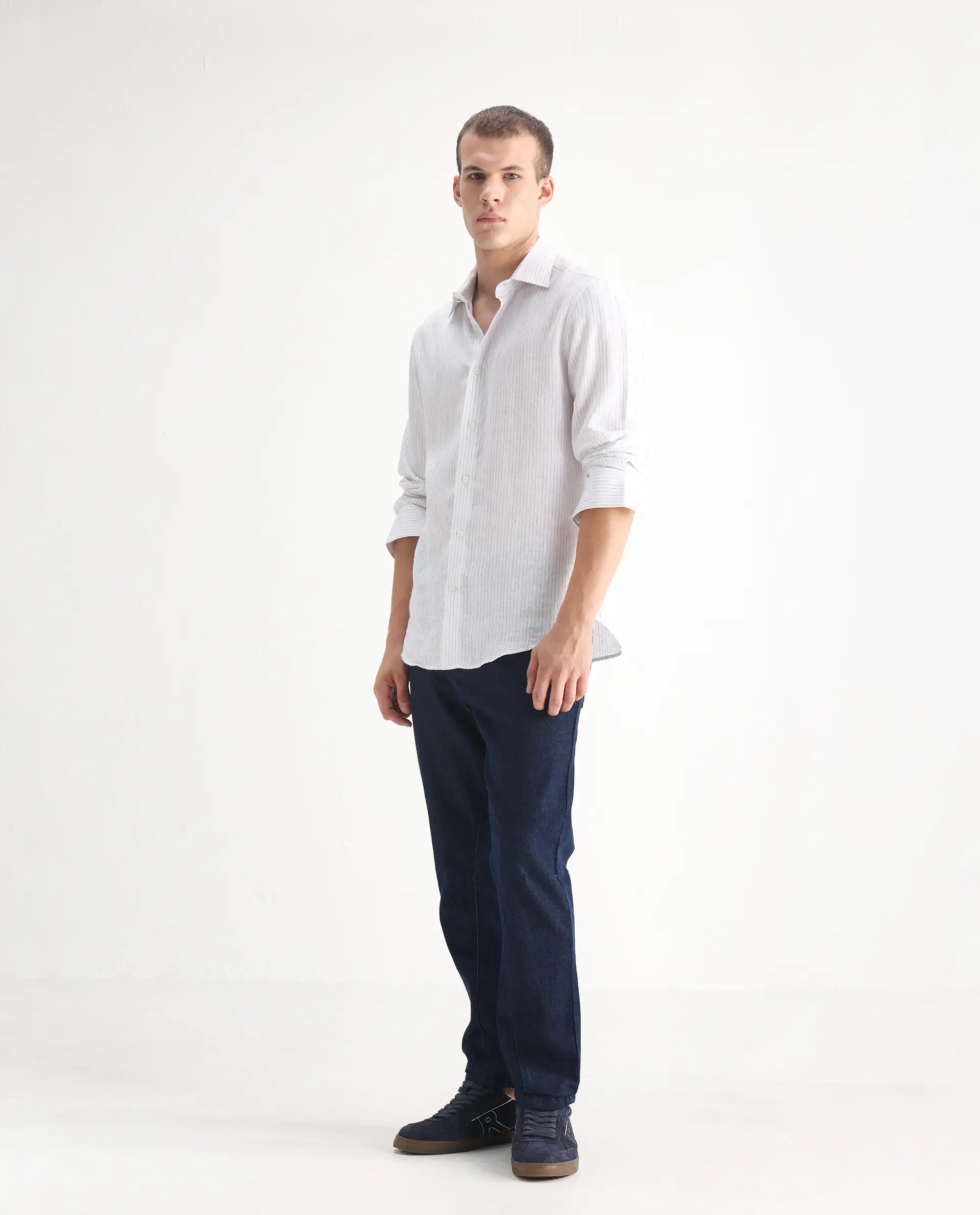 Rare Rabbit Men's Kobetor Dark Blue Cotton Plain Morris Regular Fit Jeans - Image 3