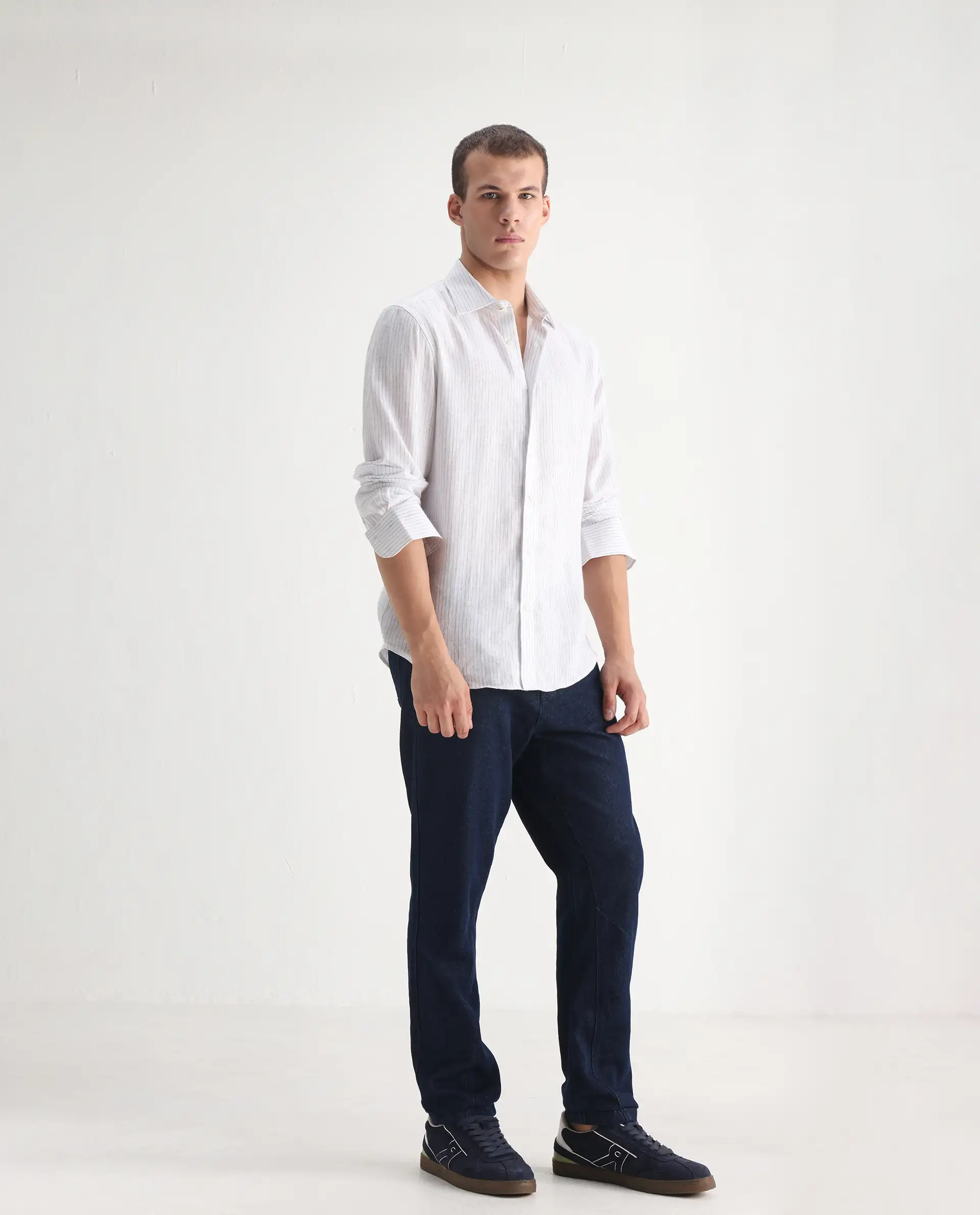 Rare Rabbit Men's Kobetor Dark Blue Cotton Plain Morris Regular Fit Jeans - Image 5