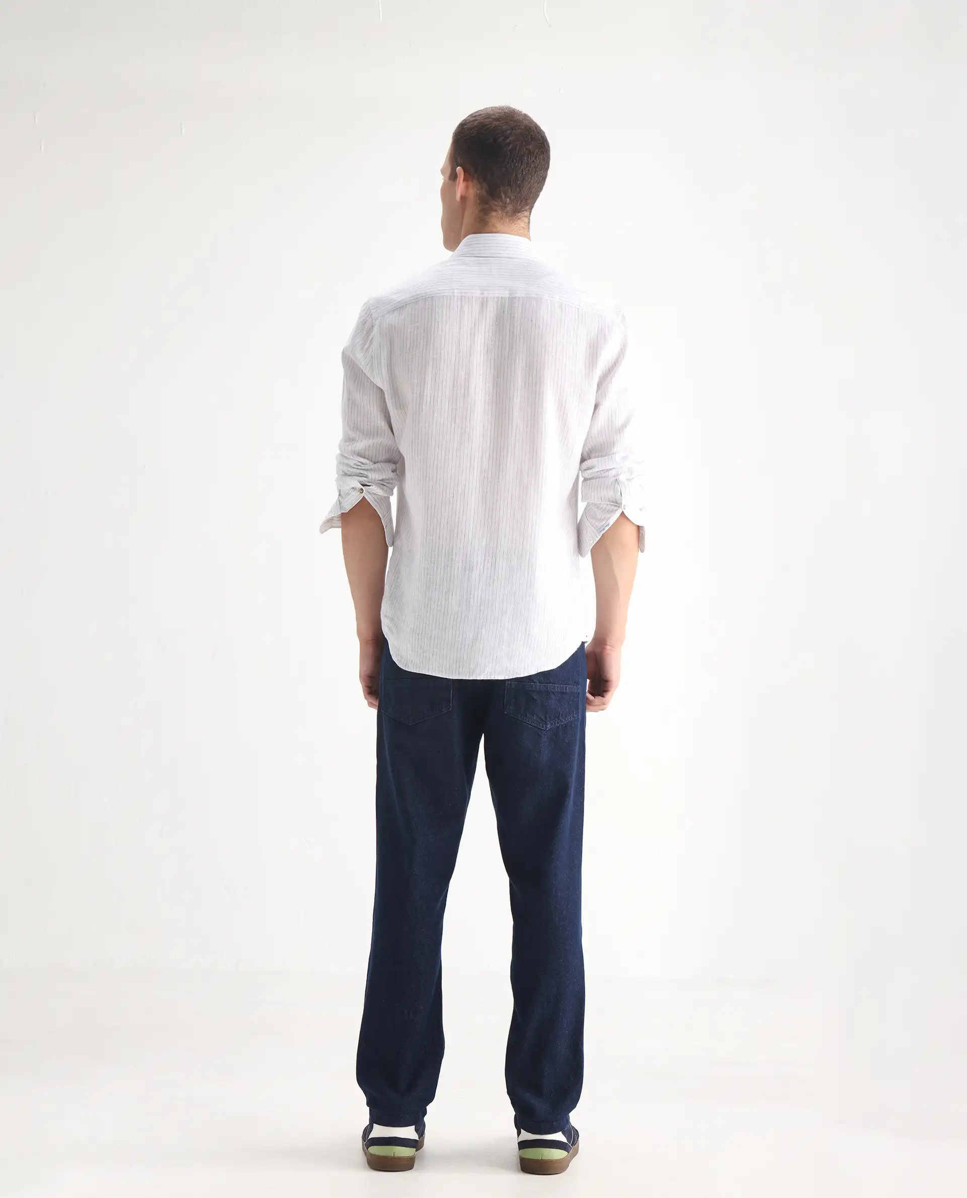 Rare Rabbit Men's Kobetor Dark Blue Cotton Plain Morris Regular Fit Jeans - Image 6