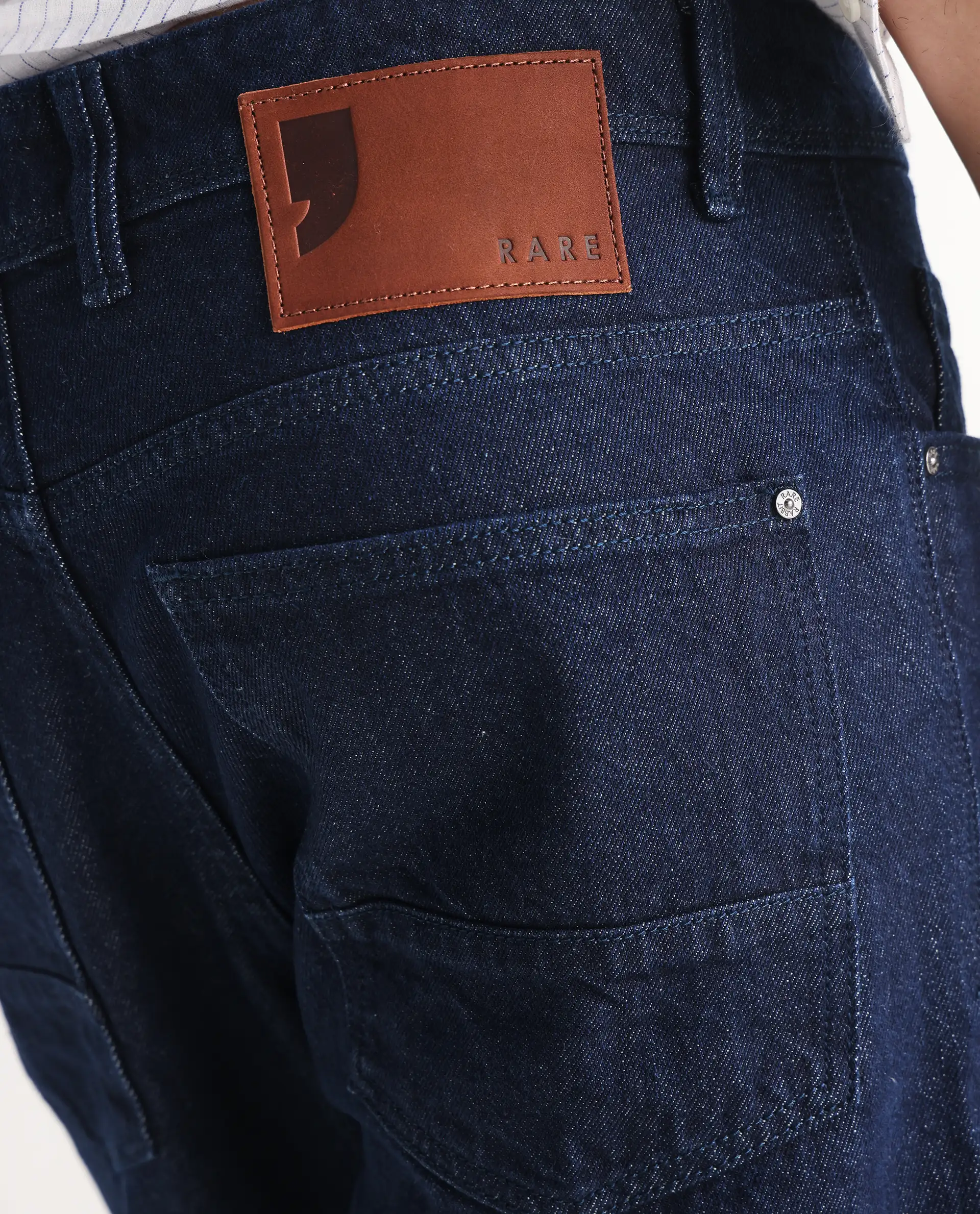 Rare Rabbit Men's Kobetor Dark Blue Cotton Plain Morris Regular Fit Jeans - Image 9