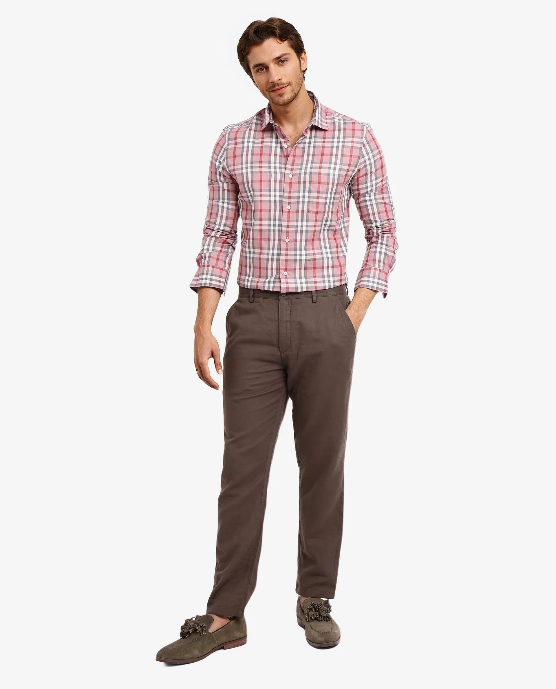 Rare Rabbit Men's Kolt Red Cotton Checked Print Regular Fit Full Sleeve Collared Shirt - Image 2
