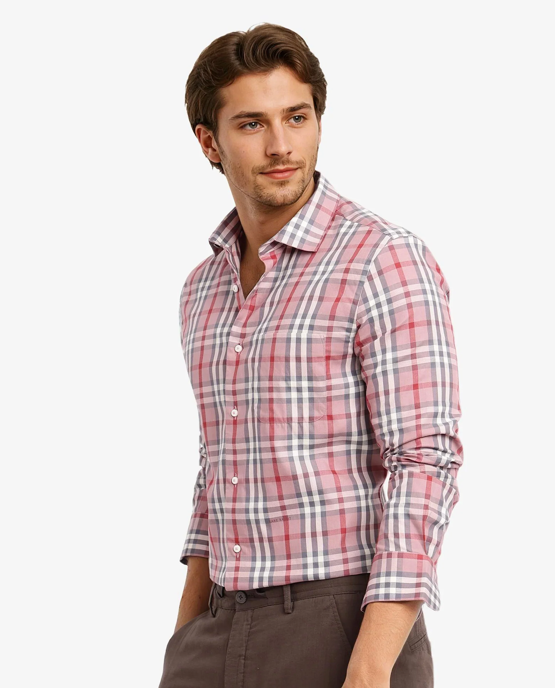 Rare Rabbit Men's Kolt Red Cotton Checked Print Regular Fit Full Sleeve Collared Shirt - Image 7