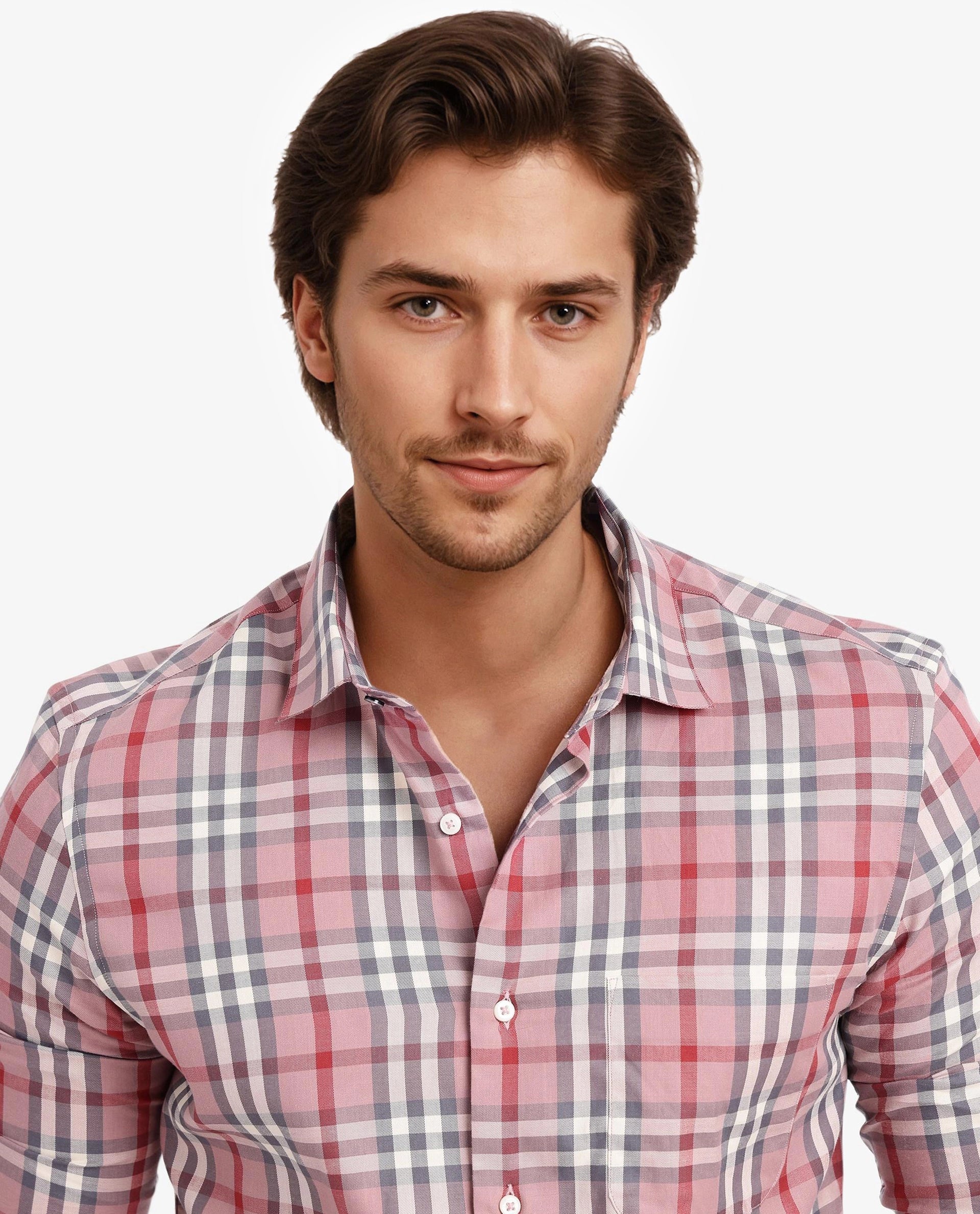 Rare Rabbit Men's Kolt Red Cotton Checked Print Regular Fit Full Sleeve Collared Shirt - Image 8
