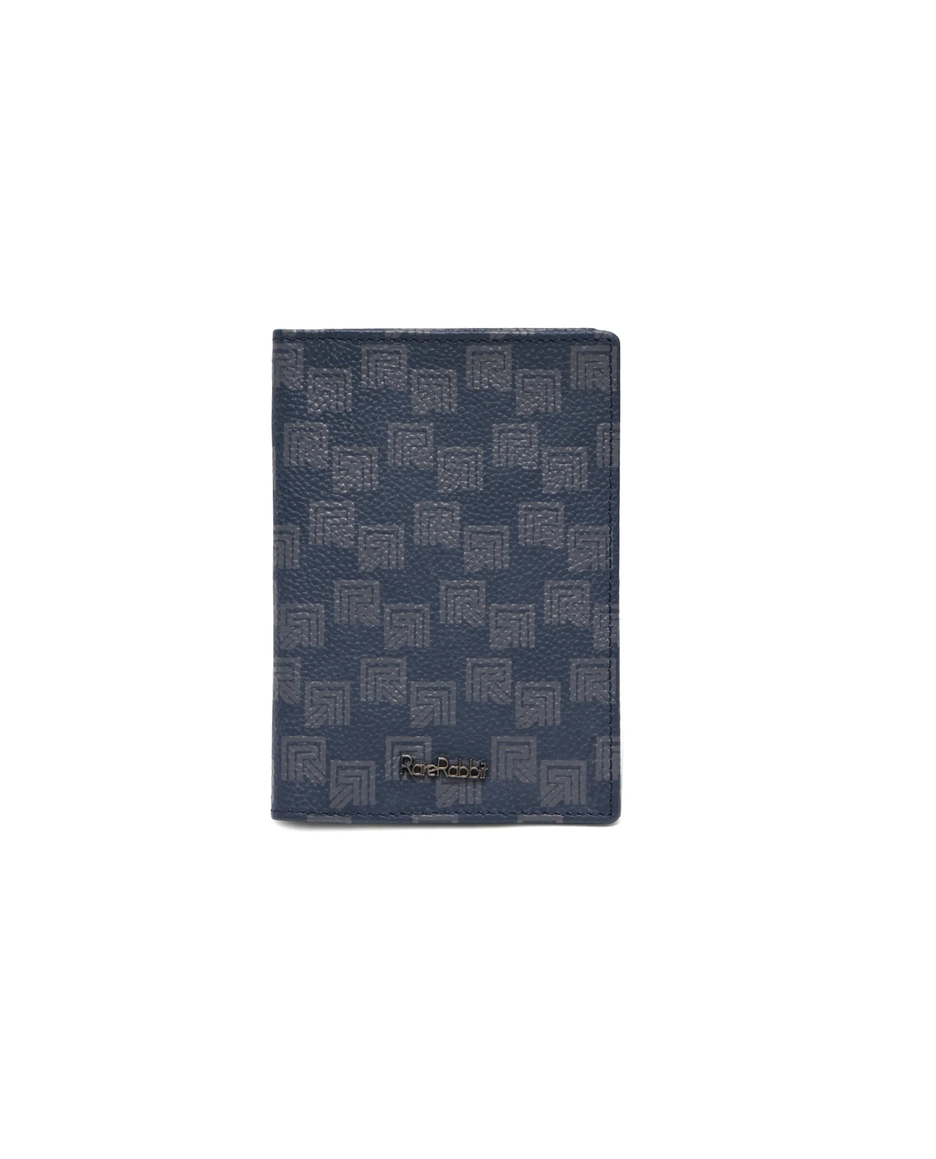 Rare Rabbit Men Konin Blue Leather Passport Holder - Image 2
