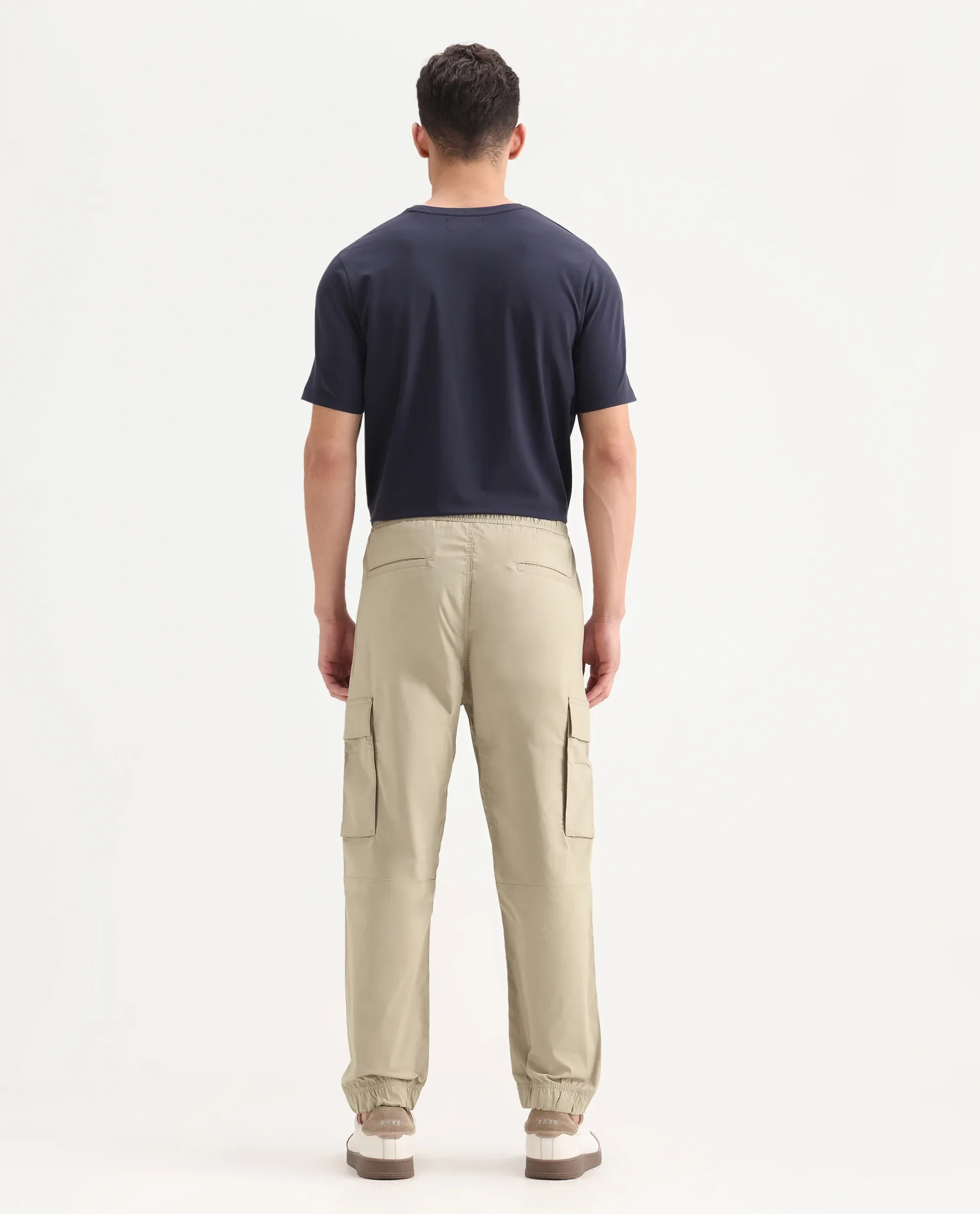Rare Rabbit Men's Korb Beige Cotton Blend Plain Relaxed Fit Trouser - Image 10