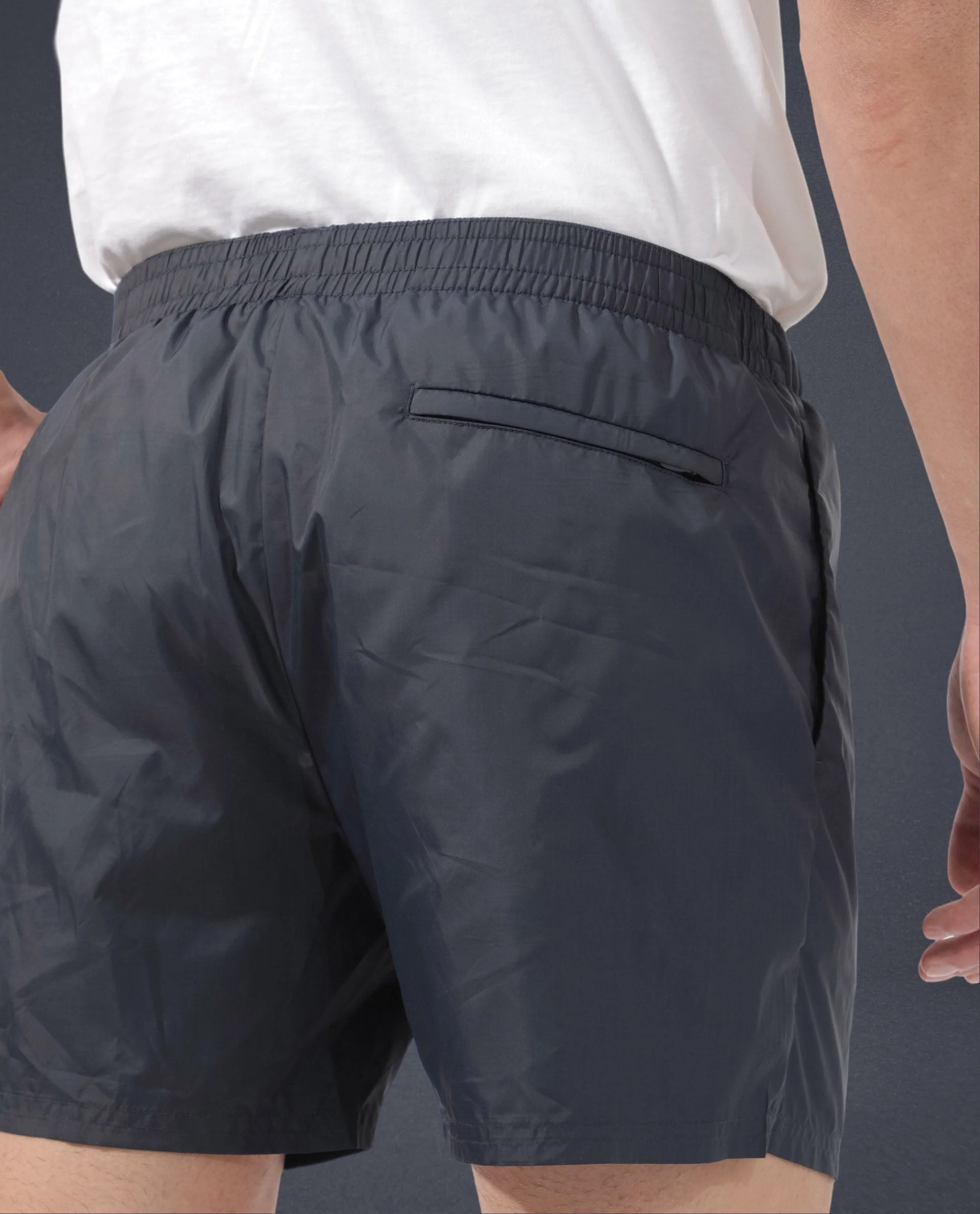Rare Rabbit Men's Kort Navy Polyester Fabric Buckle Fastening Regular Fit Solid Shorts - Image 11