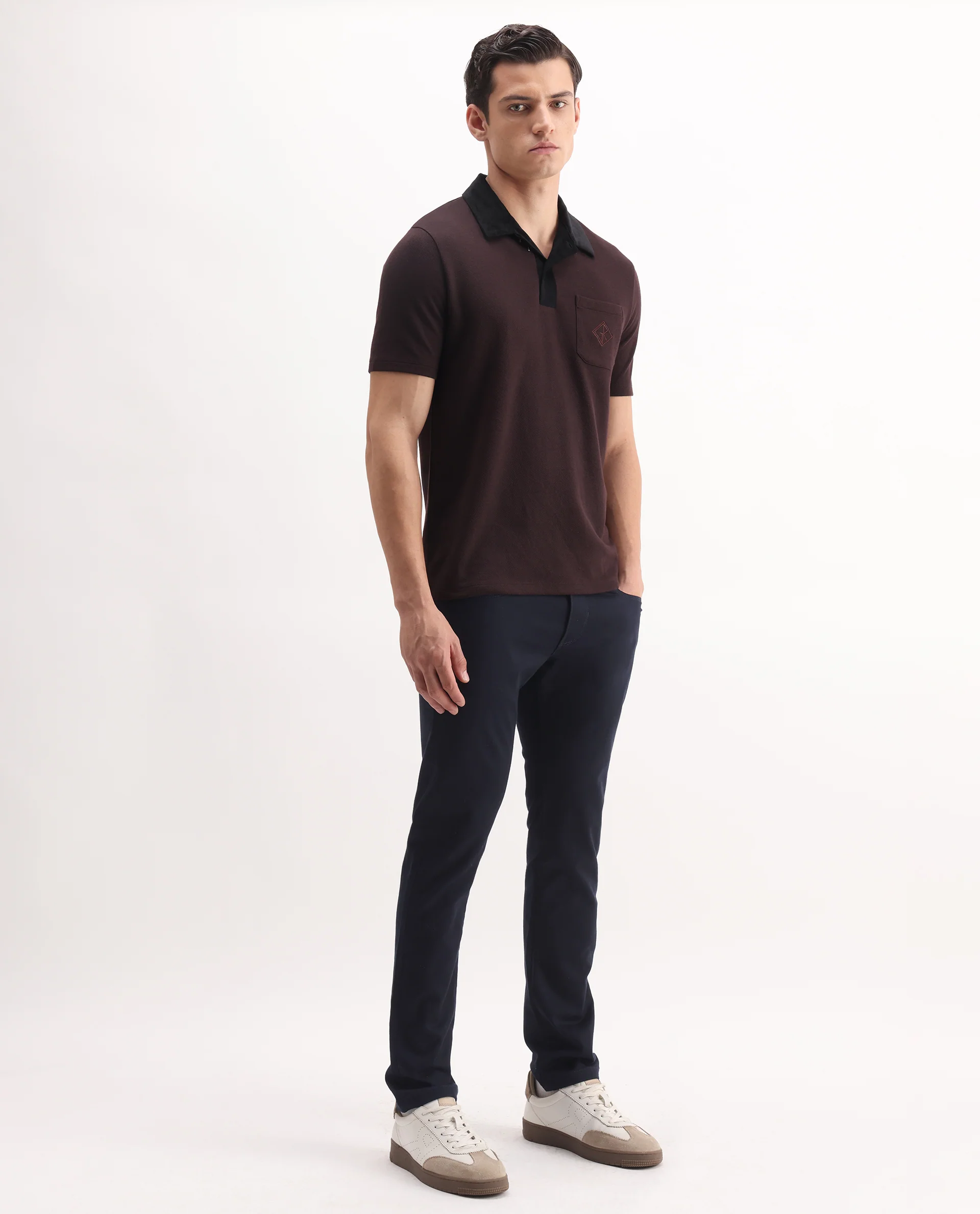 Rare Rabbit Men's Korv-25 Navy Cotton Blend Plain Hawk Slim Fit Jeans - Image 5