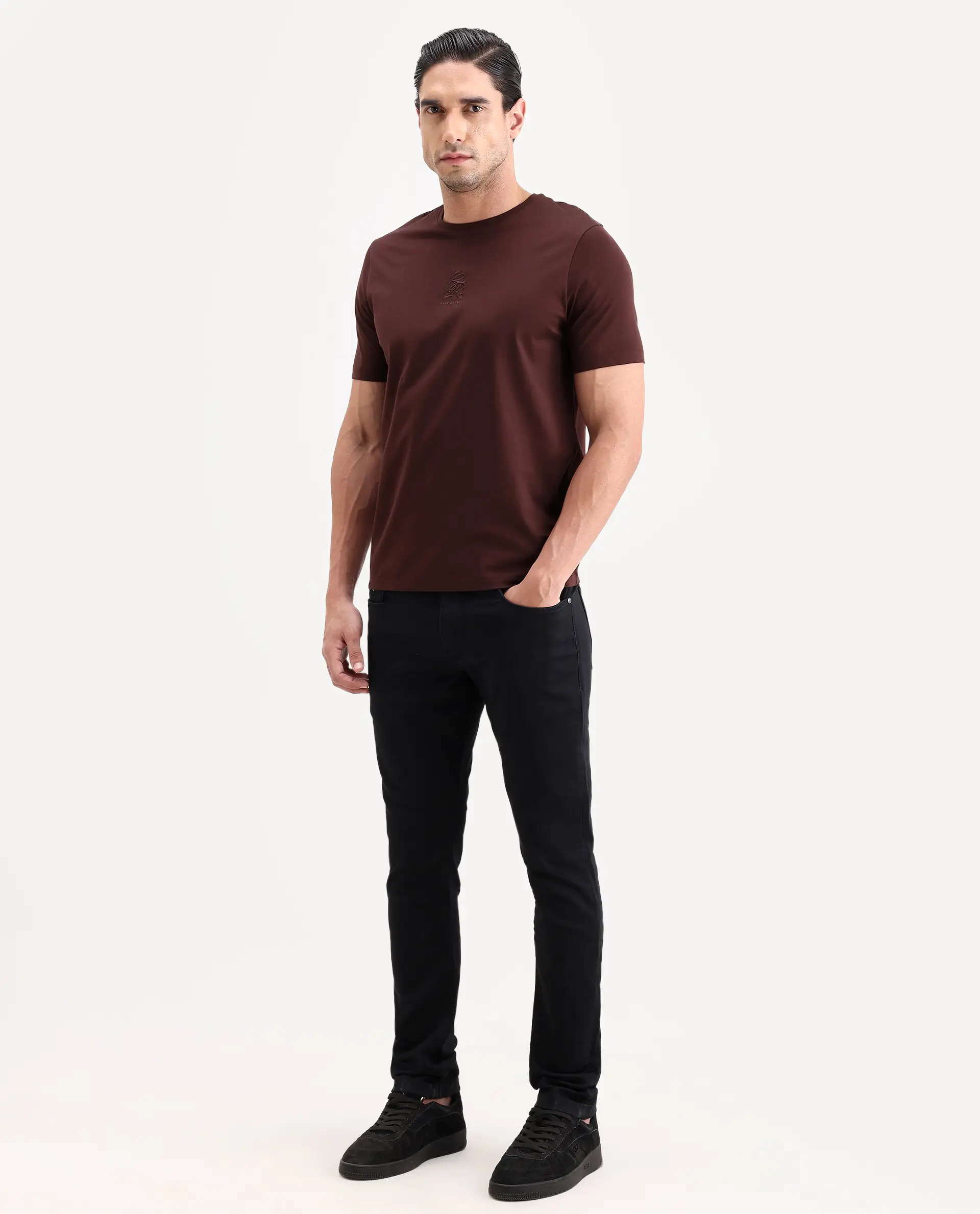 Rare Rabbit Men's Korv 26 Black Cotton Blend Fabric Hawk Slim Fit Plain Jeans - Image 4
