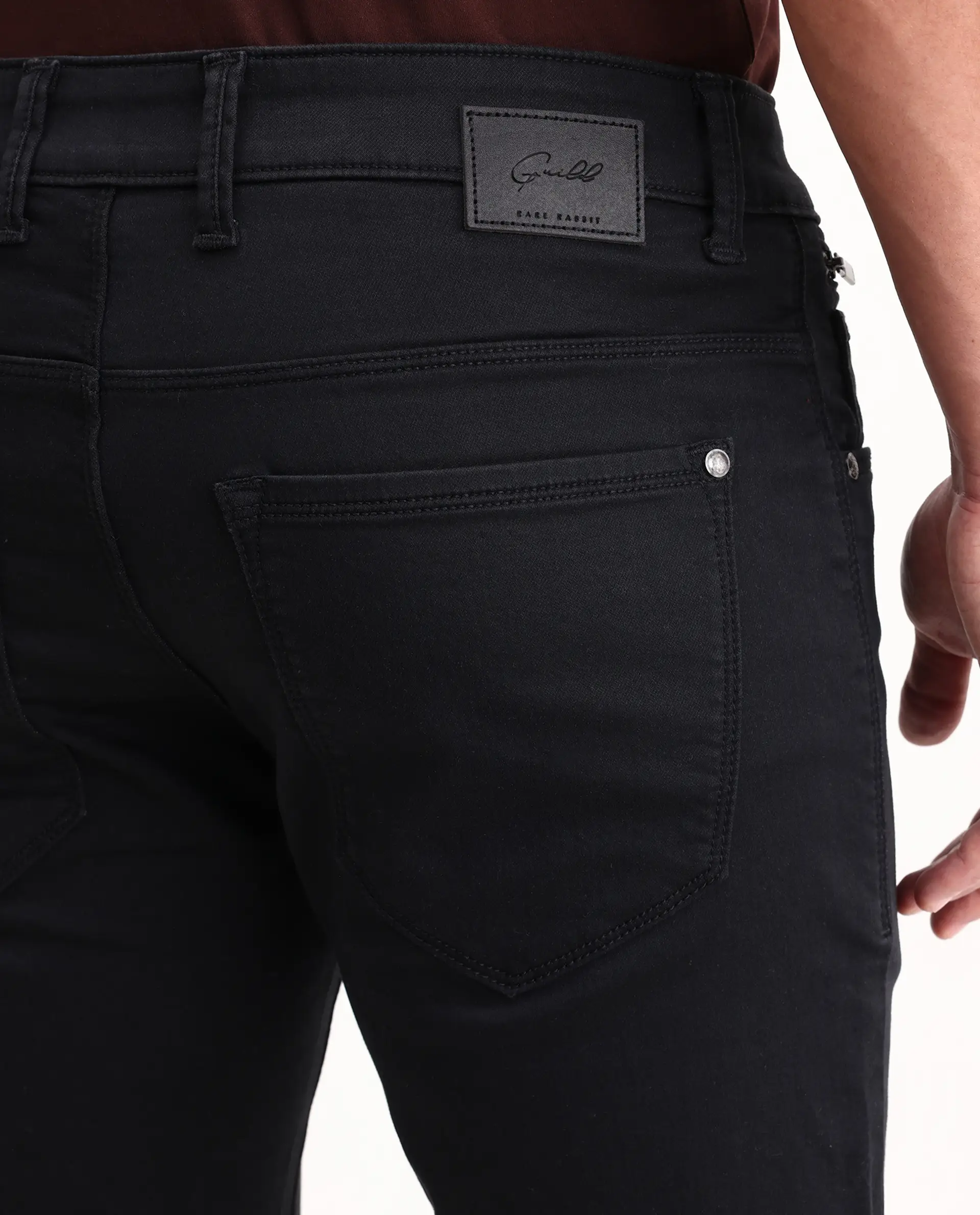 Rare Rabbit Men's Korv 26 Black Cotton Blend Fabric Hawk Slim Fit Plain Jeans - Image 6