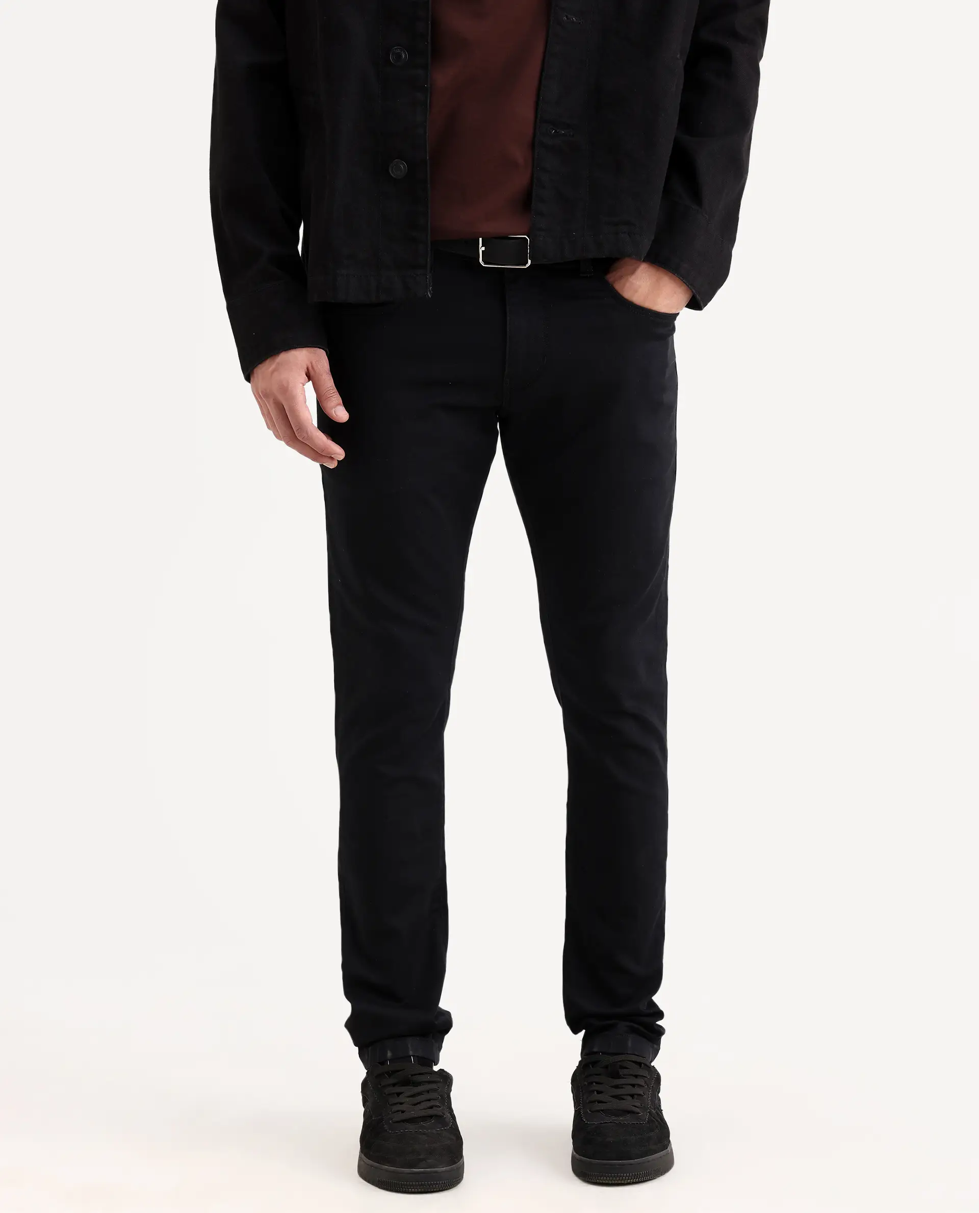 Rare Rabbit Men's Korv 26 Black Cotton Blend Fabric Hawk Slim Fit Plain Jeans - Image 8