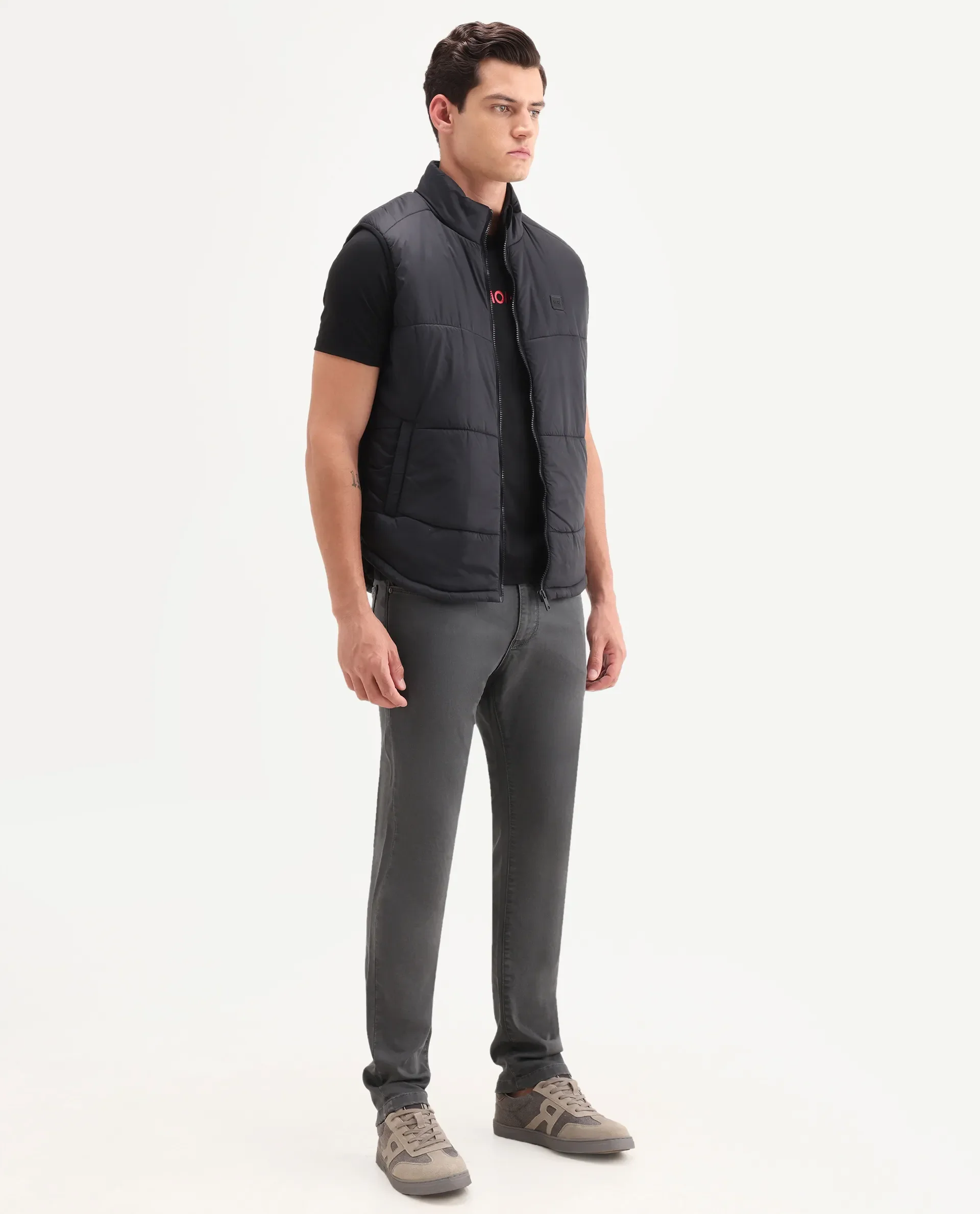 Rare Rabbit Men's Korv 26 Grey Cotton Blend Fabric Shank And Zipper Hawk Slim Plain Jeans - Image 6