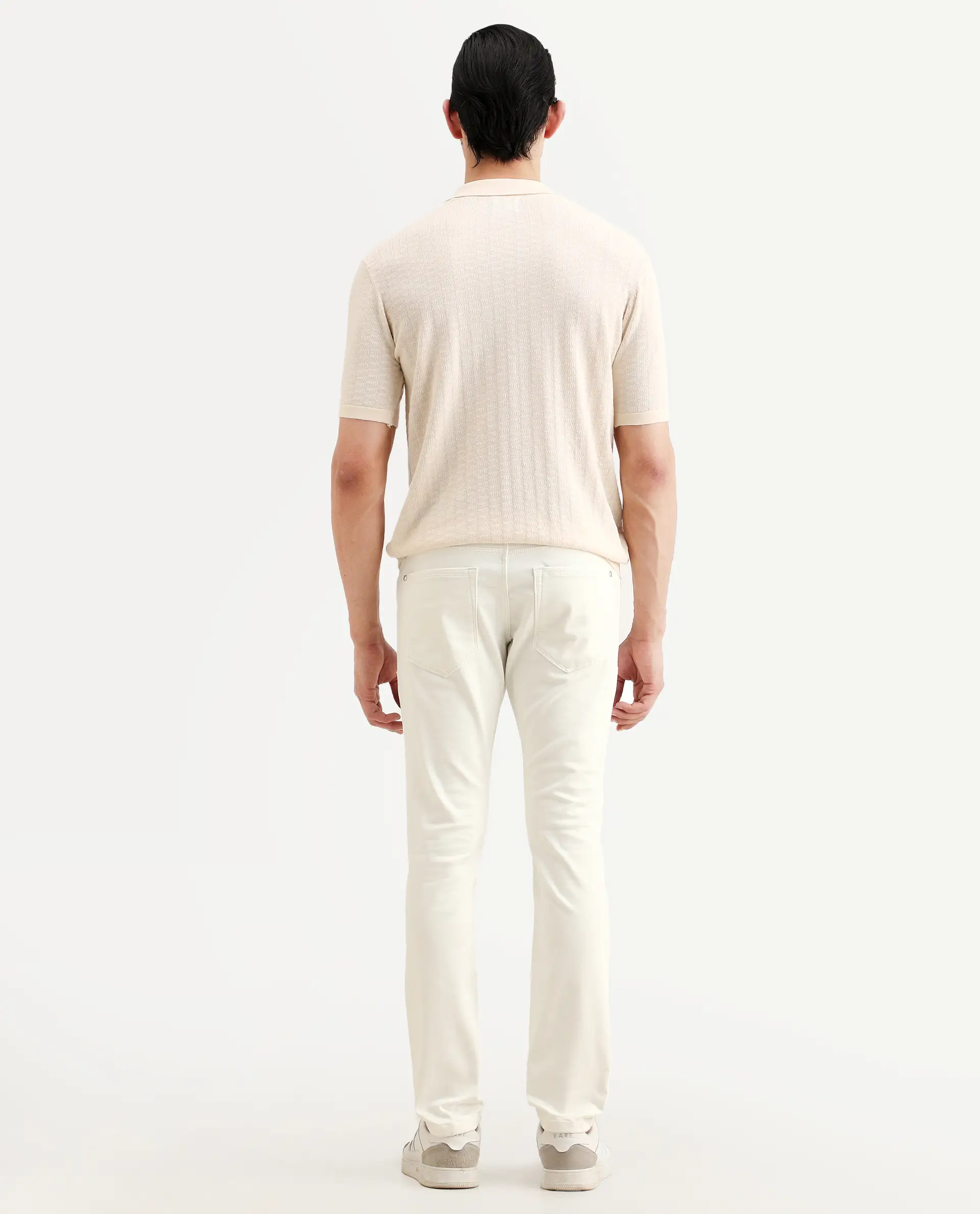 Rare Rabbit Men's Korv 26 White Cotton Blend Fabric Hawk Slim Plain Jeans - Image 8