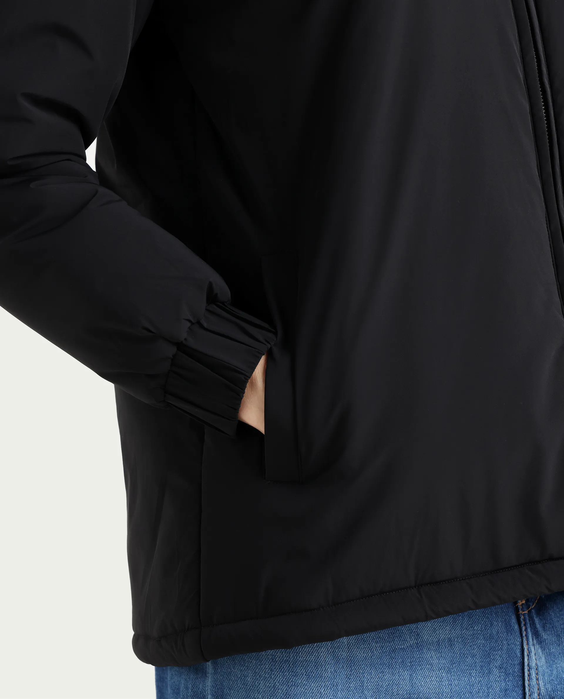 Rareism Women's Kosty Black Polyester Hoody Jacket Plain Jacket - Image 4