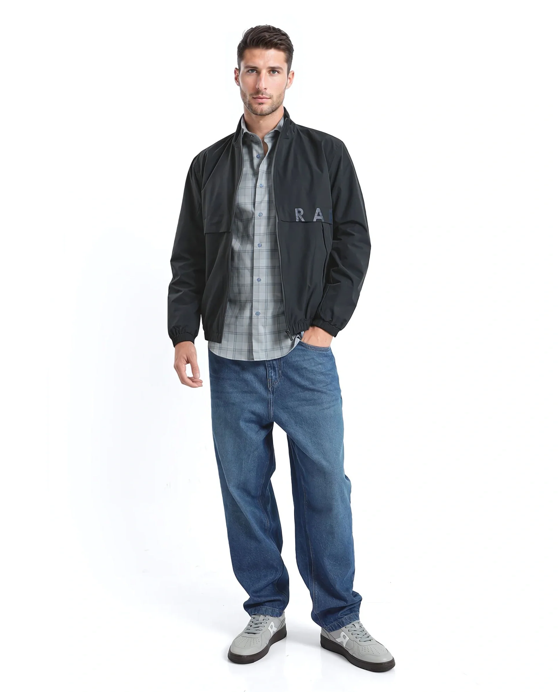 Rare Rabbit Men's Koten Grey Cotton Checked Print Regular Fit Full Sleeve Collared Shirt - Image 7