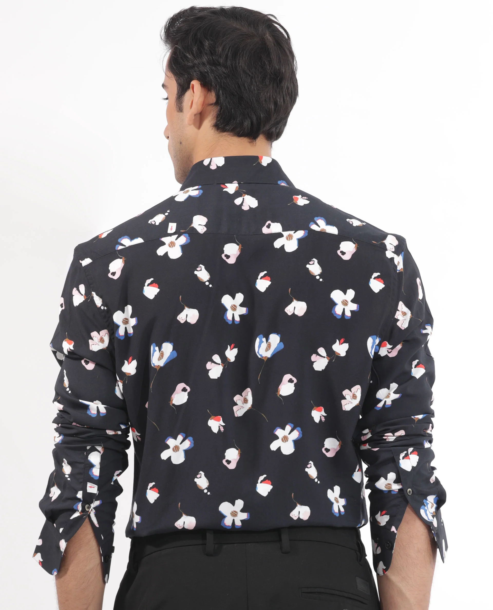 Rare Rabbit Men's Kraz Black Cotton Floral Print Regular Fit Full Sleeve Collared Shirt - Image 9