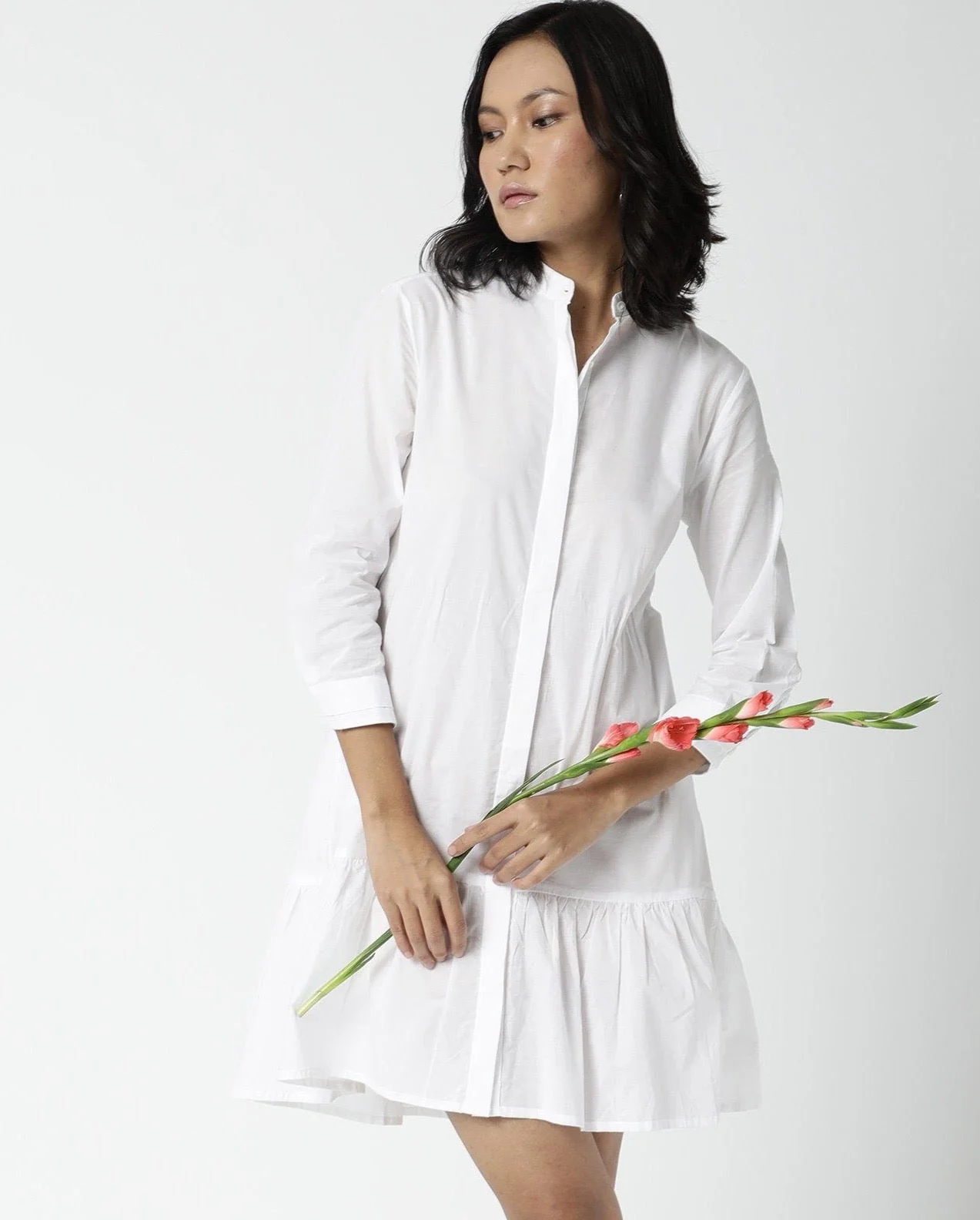 Rareism Women's Krepe White Dress