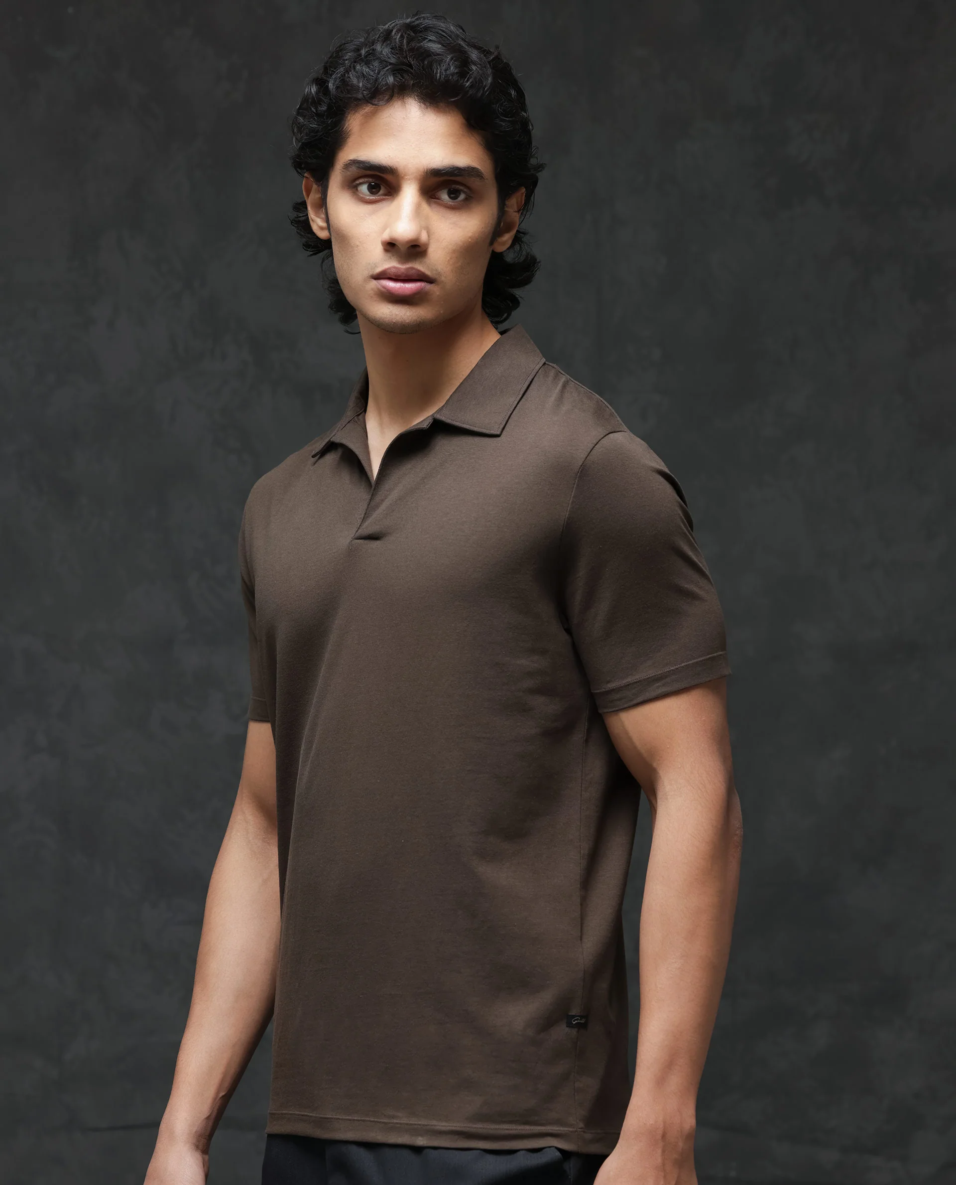 Rare Rabbit Men's Krib 2 Dark Olive Cotton Blend Plain Regular Fit Half Sleeve Polo - Image 4