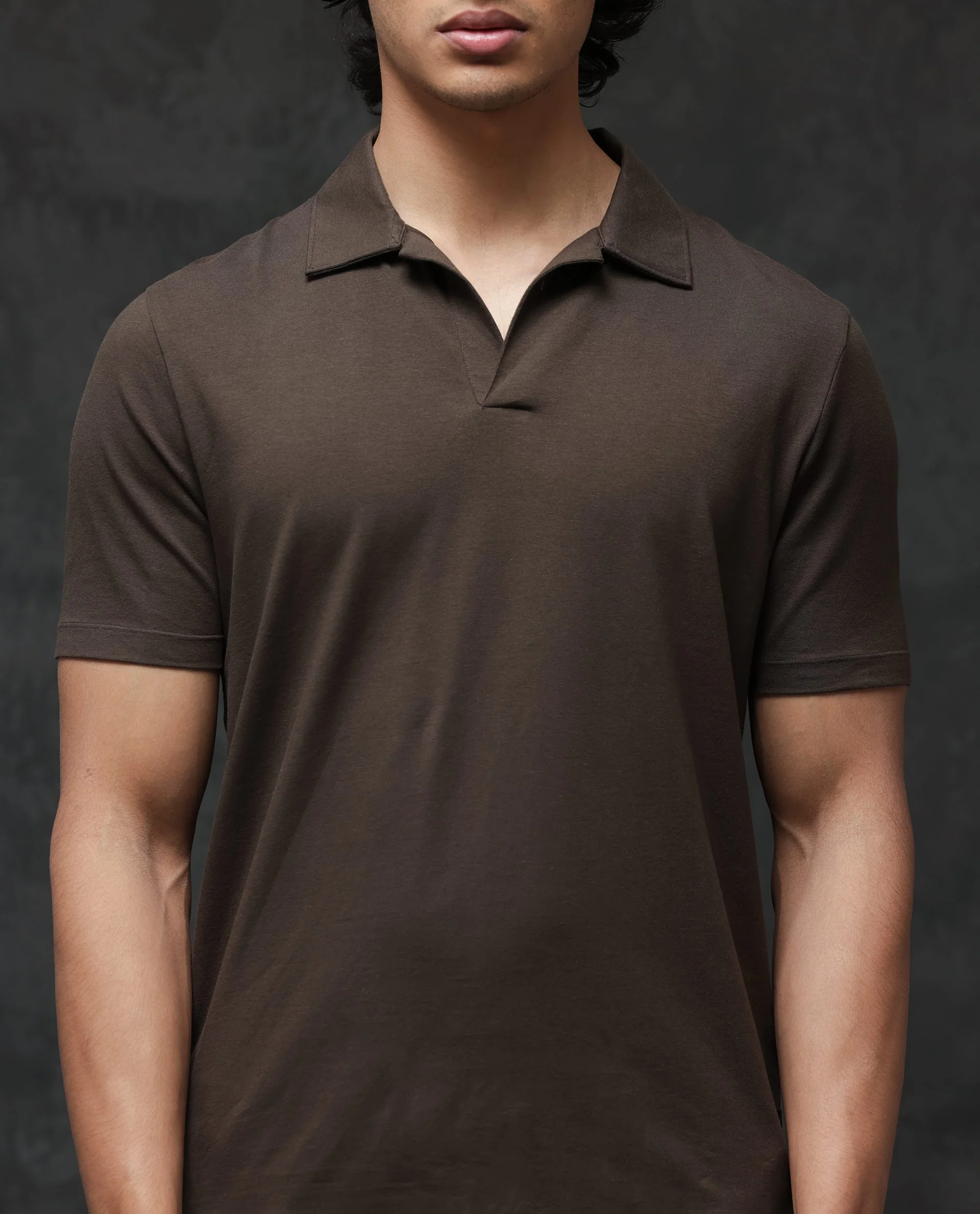 Rare Rabbit Men's Krib 2 Dark Olive Cotton Blend Plain Regular Fit Half Sleeve Polo - Image 5