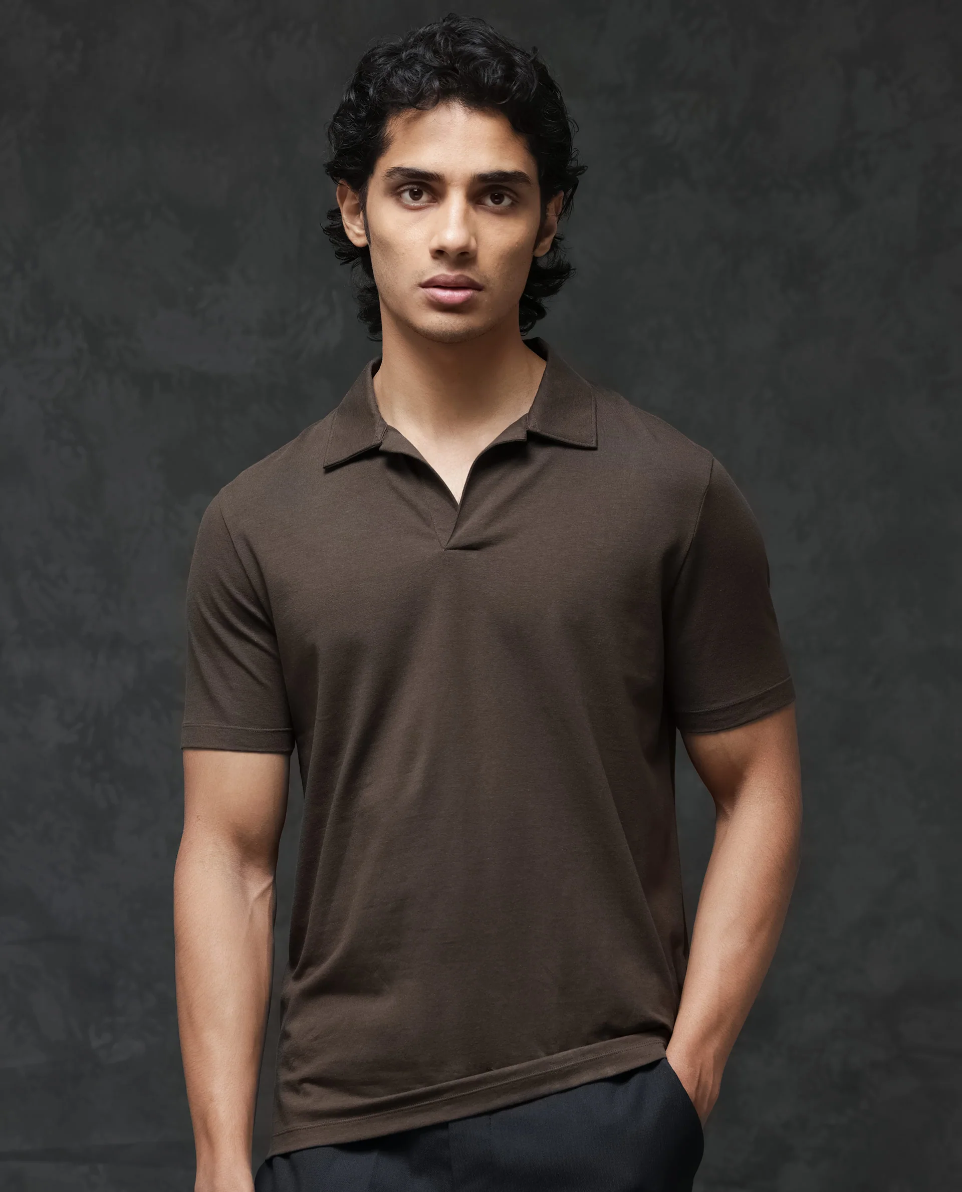 Rare Rabbit Men's Krib 2 Dark Olive Cotton Blend Plain Regular Fit Half Sleeve Polo - Image 7