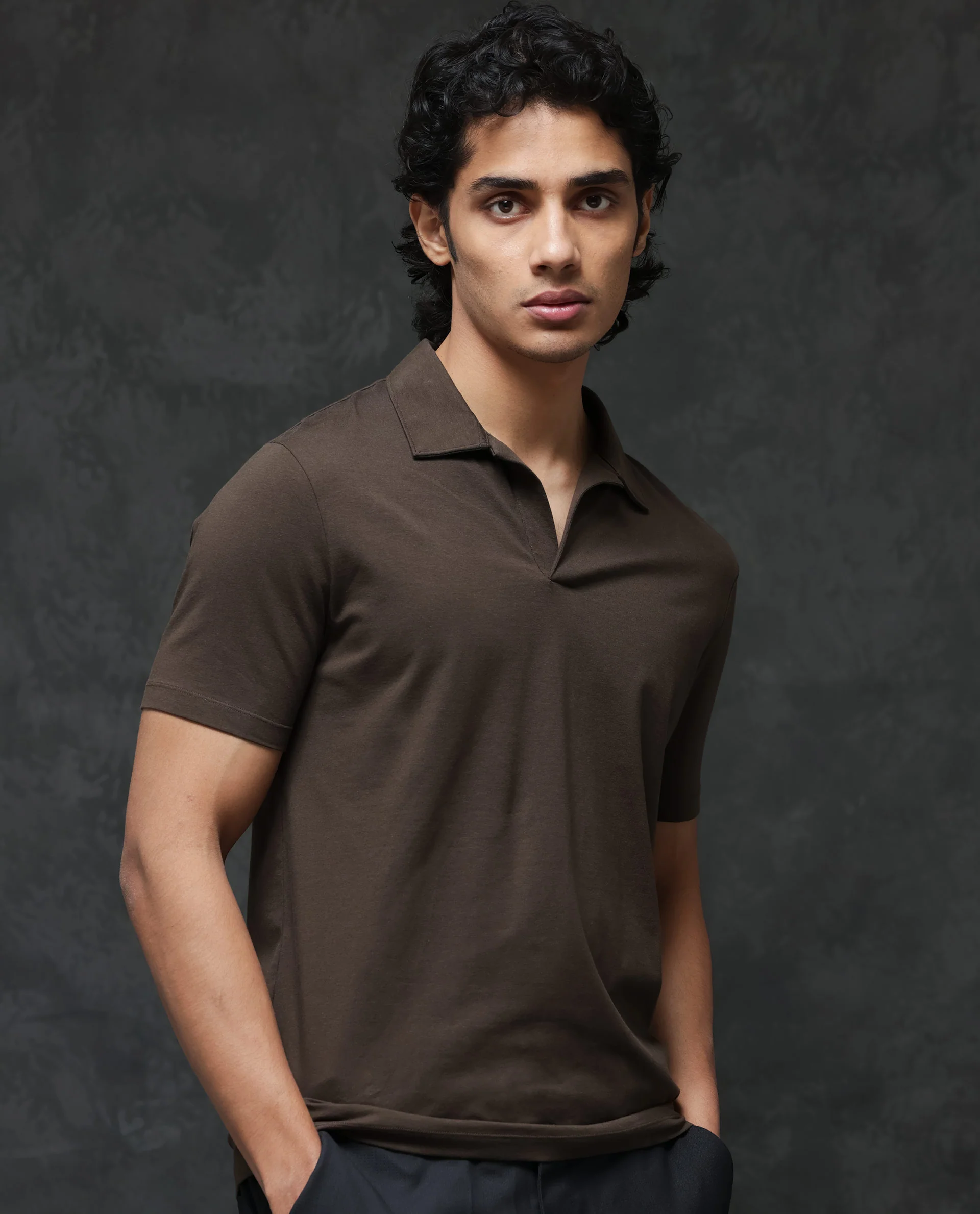 Rare Rabbit Men's Krib 2 Dark Olive Cotton Blend Plain Regular Fit Half Sleeve Polo - Image 8