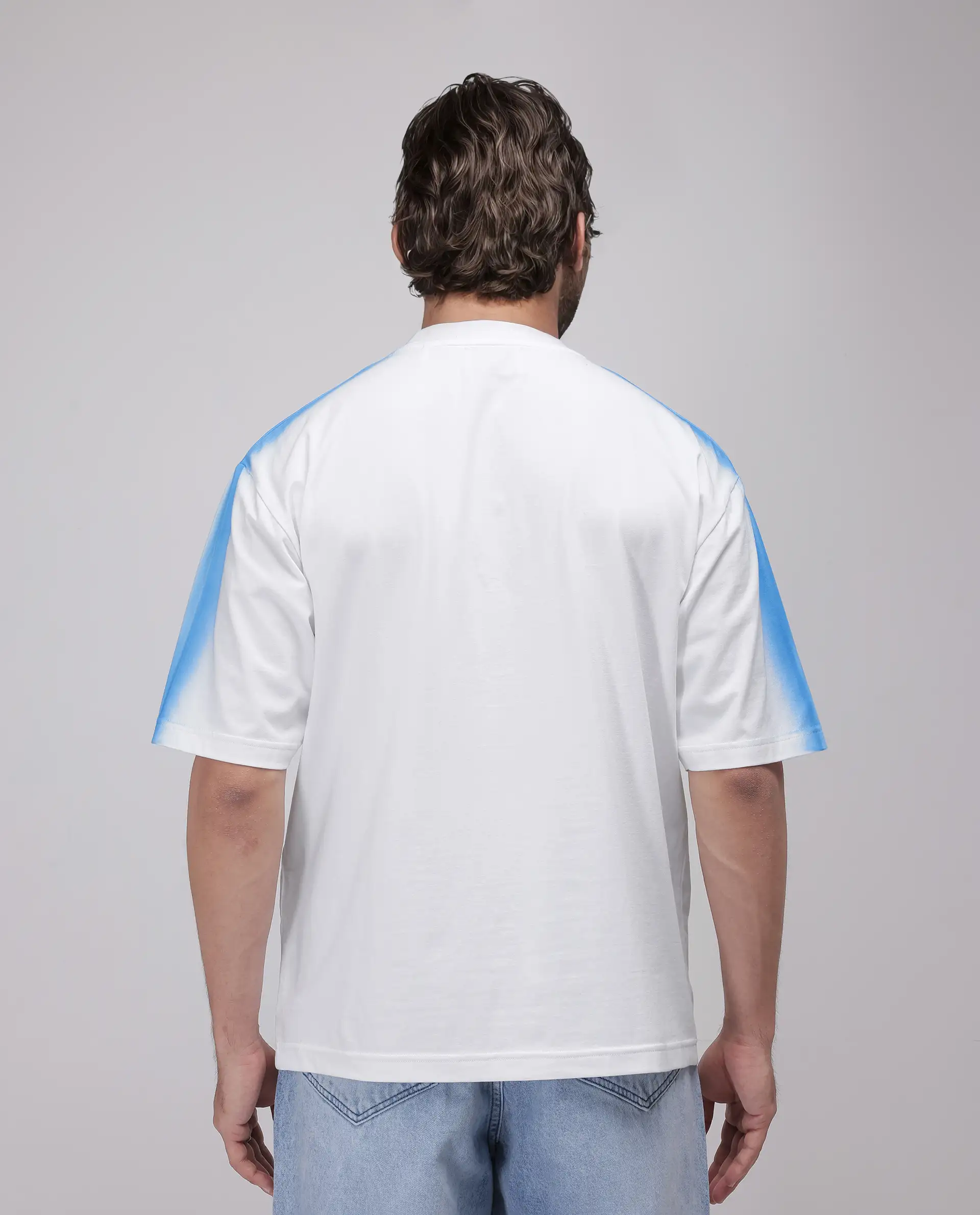 Rare Rabbit Men's Kruv White Cotton Printed Boxy Fit Half Sleeve Crew Neck T-Shirt - Image 5