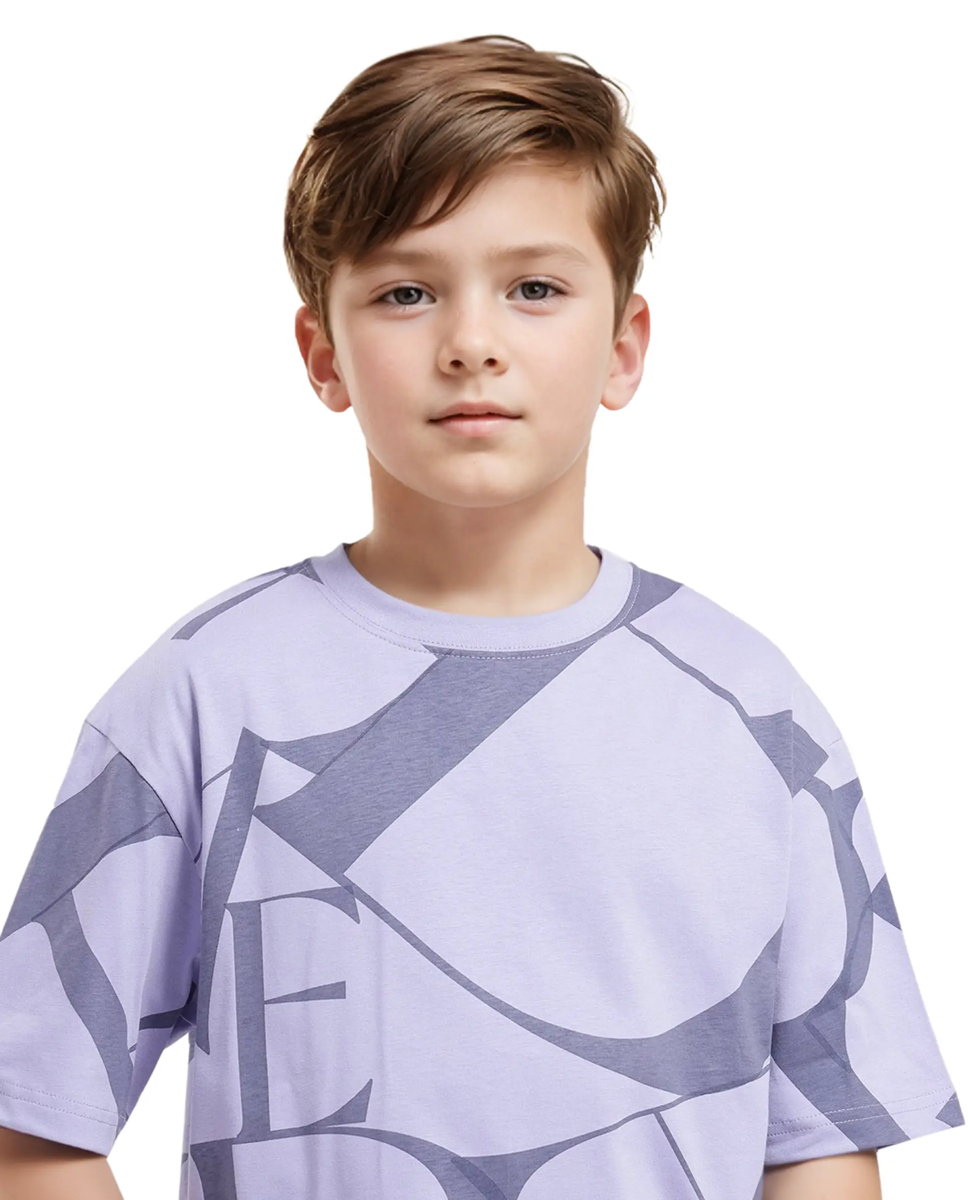Rare Ones Kids Kyle Pastel Purple Cotton Half Sleeves Crew Neck Graphic Print T-Shirt - Image 6