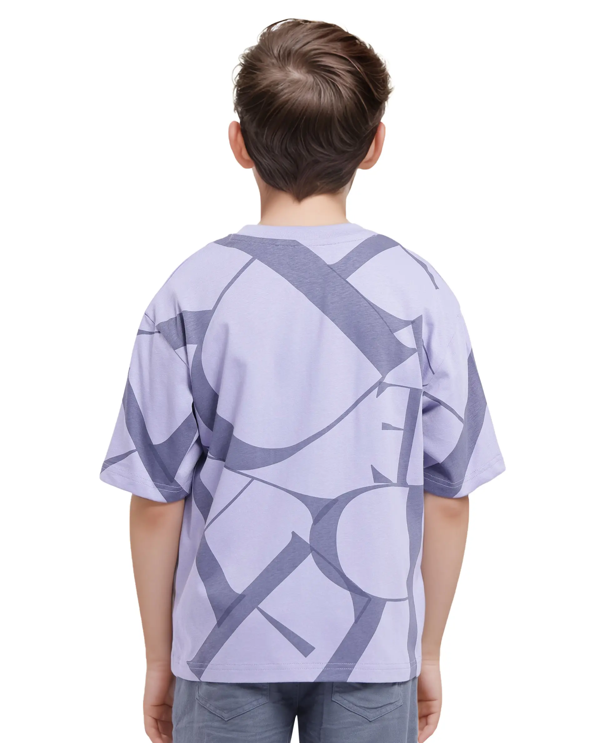 Rare Ones Kids Kyle Pastel Purple Cotton Half Sleeves Crew Neck Graphic Print T-Shirt - Image 7
