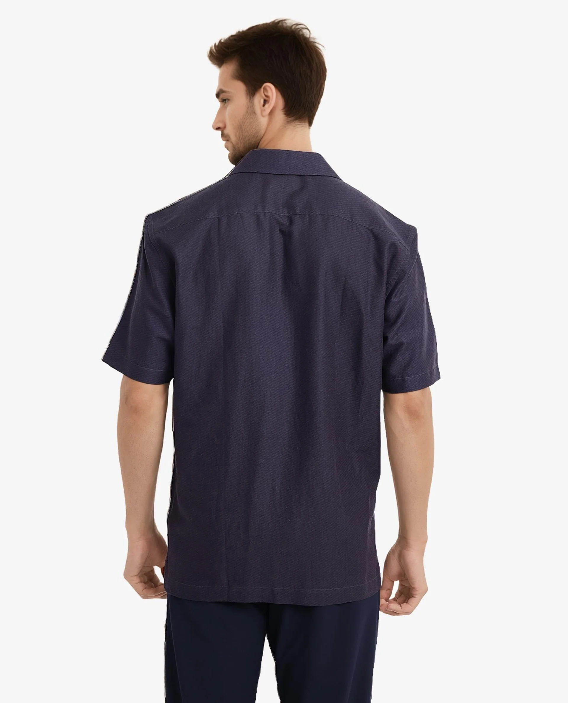 Rare Rabbit Men's Kyle Navy Cotton Floral Print Boxy Fit Half Sleeve Collared Shirt - Image 6