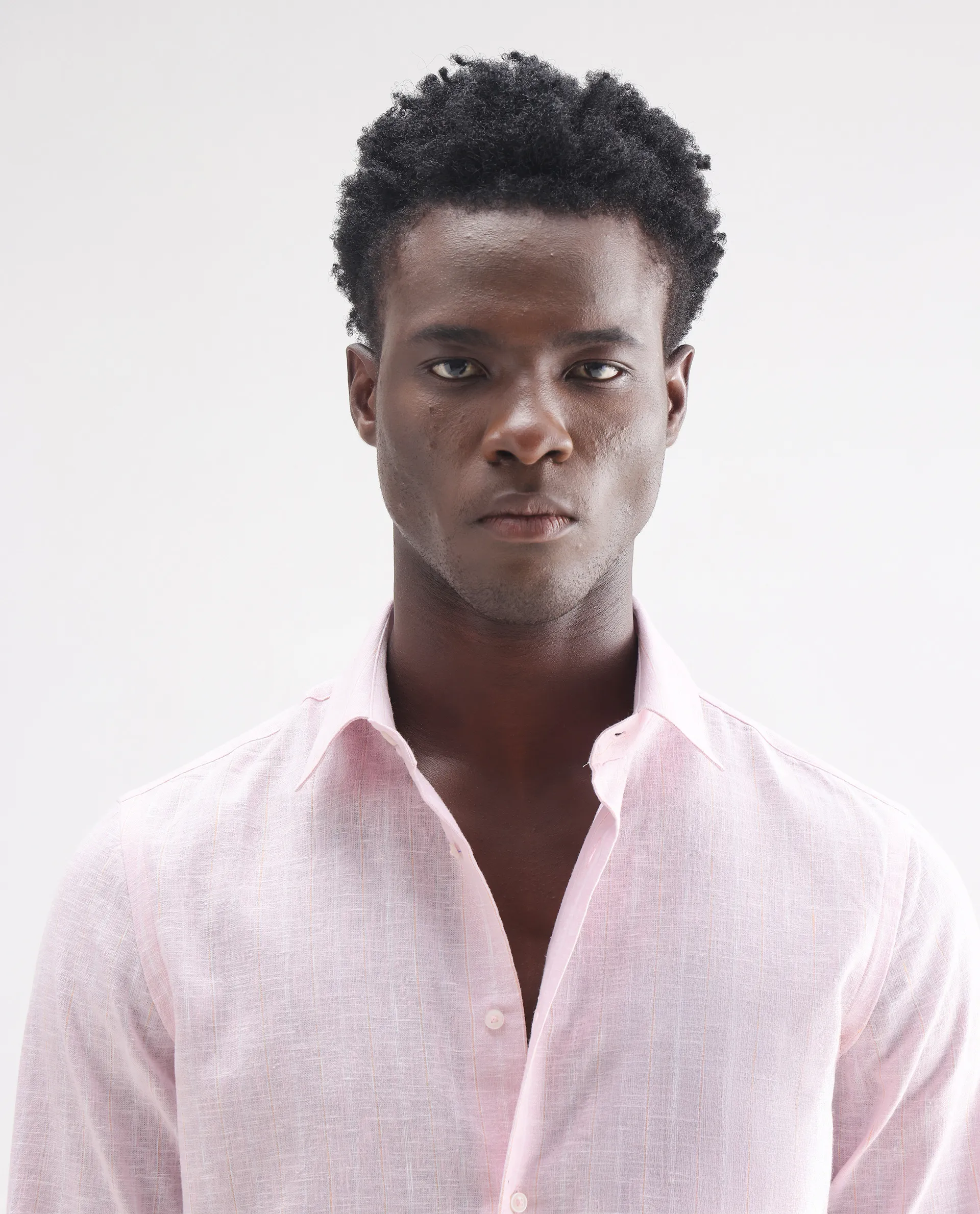 Rare Rabbit Men's Kylo Pink 100% Linen Striped Print Regular Fit Full Sleeve Collared Shirt - Image 7