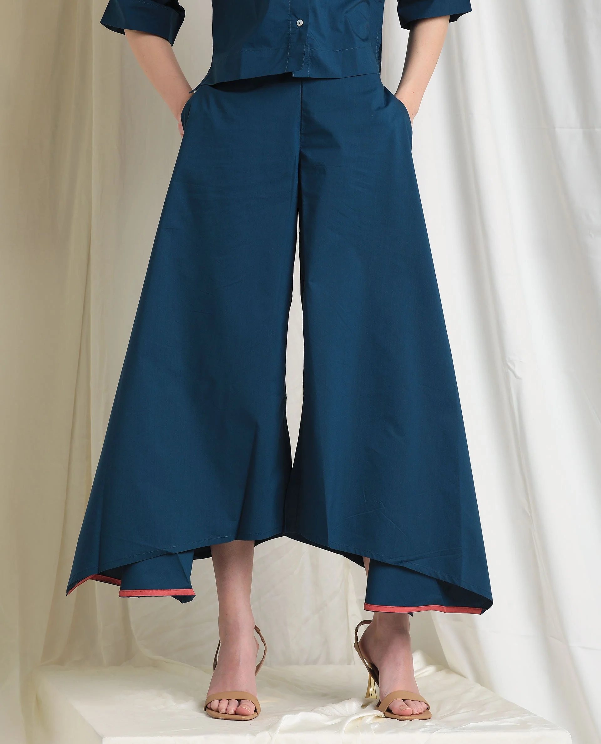 Rareism Womens Kyoto Petrol Trouser Poly Lycra Fabric Relaxed Fit Draw String Closure High Rise Waist Rise Ankle Length - Image 10