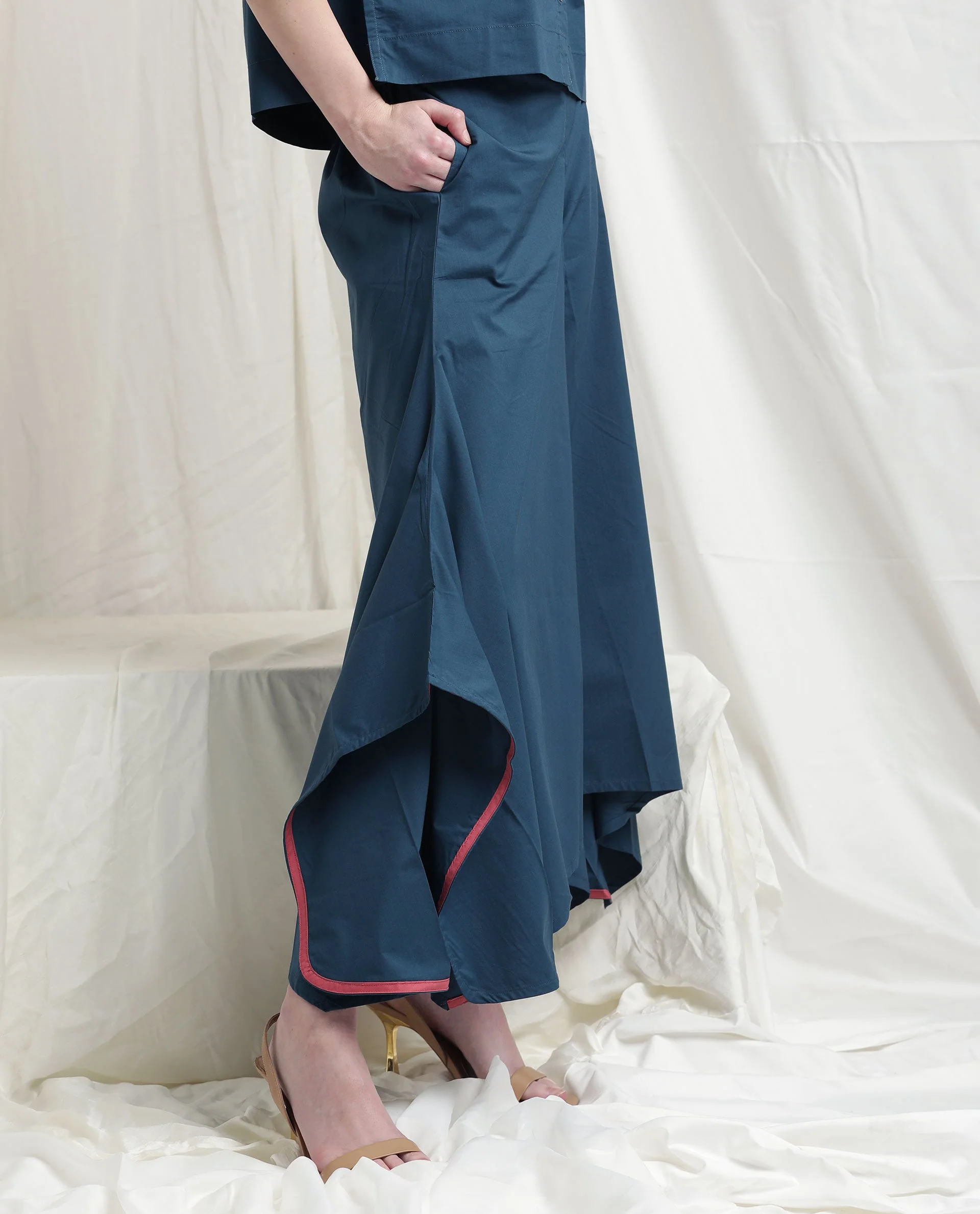 Rareism Womens Kyoto Petrol Trouser Poly Lycra Fabric Relaxed Fit Draw String Closure High Rise Waist Rise Ankle Length - Image 13