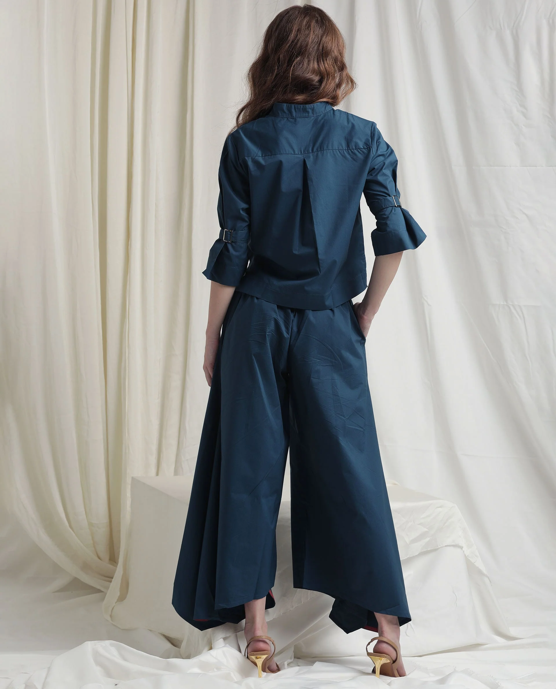Rareism Womens Kyoto Petrol Trouser Poly Lycra Fabric Relaxed Fit Draw String Closure High Rise Waist Rise Ankle Length - Image 5
