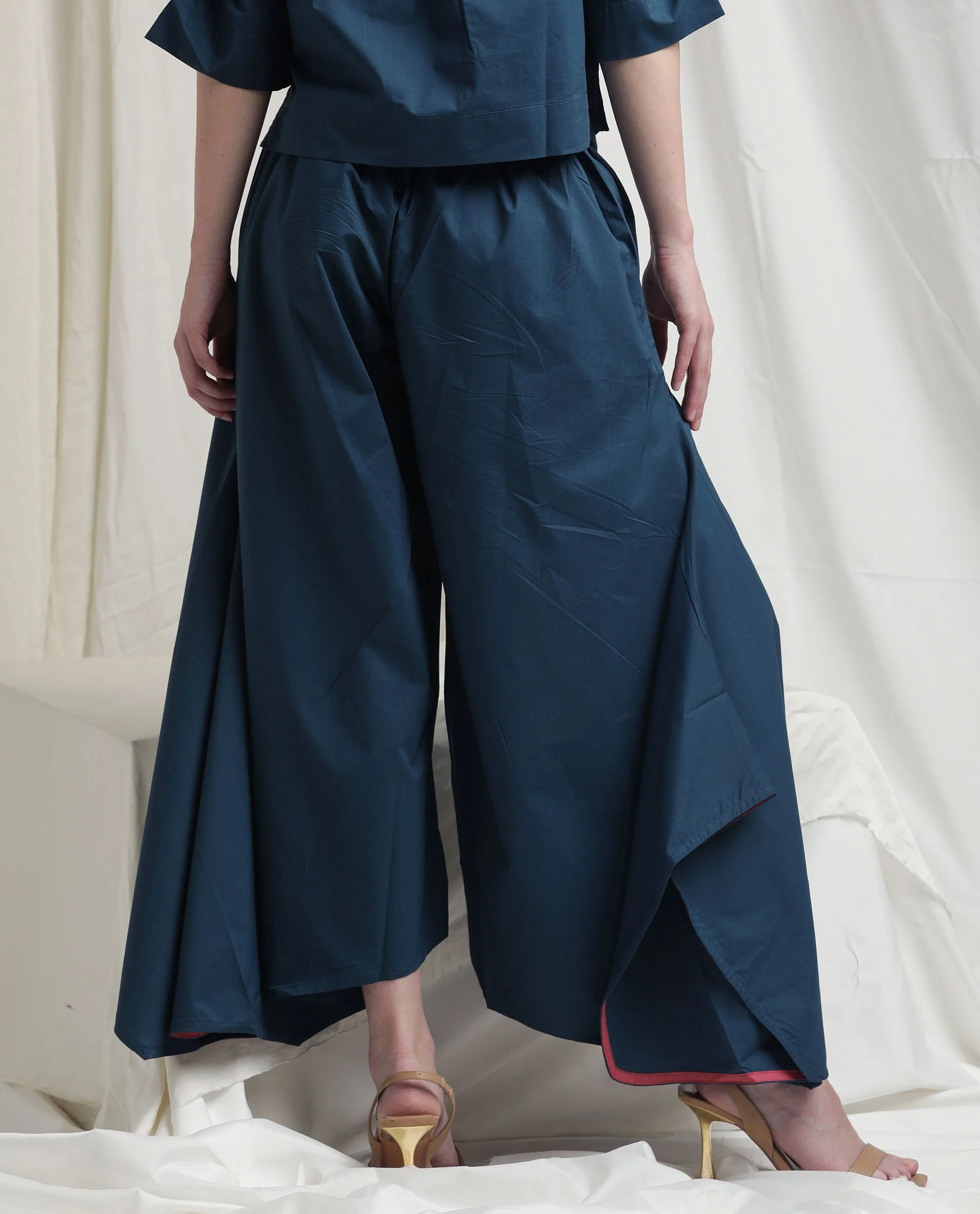 Rareism Womens Kyoto Petrol Trouser Poly Lycra Fabric Relaxed Fit Draw String Closure High Rise Waist Rise Ankle Length - Image 6
