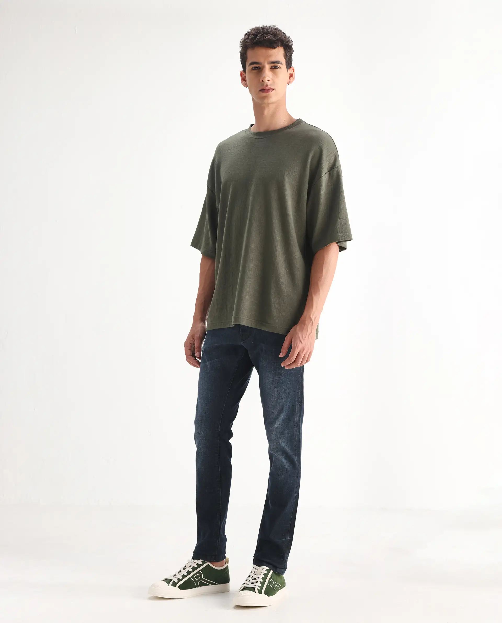 Rare Rabbit Men's Laiden Blue Cotton Plain Hawk Slim Fit Jeans - Image 3
