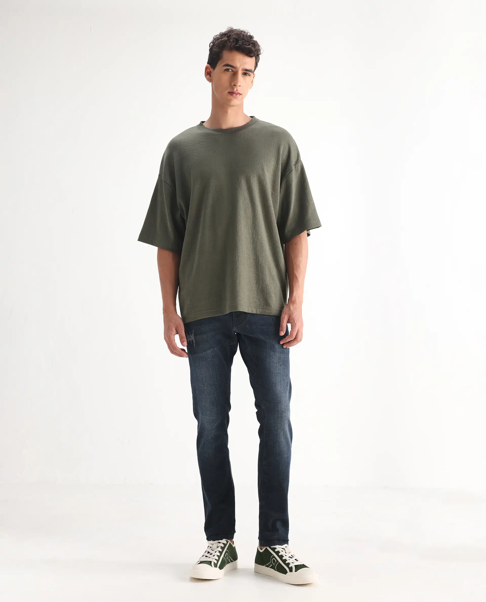 Rare Rabbit Men's Laiden Blue Cotton Plain Hawk Slim Fit Jeans - Image 7