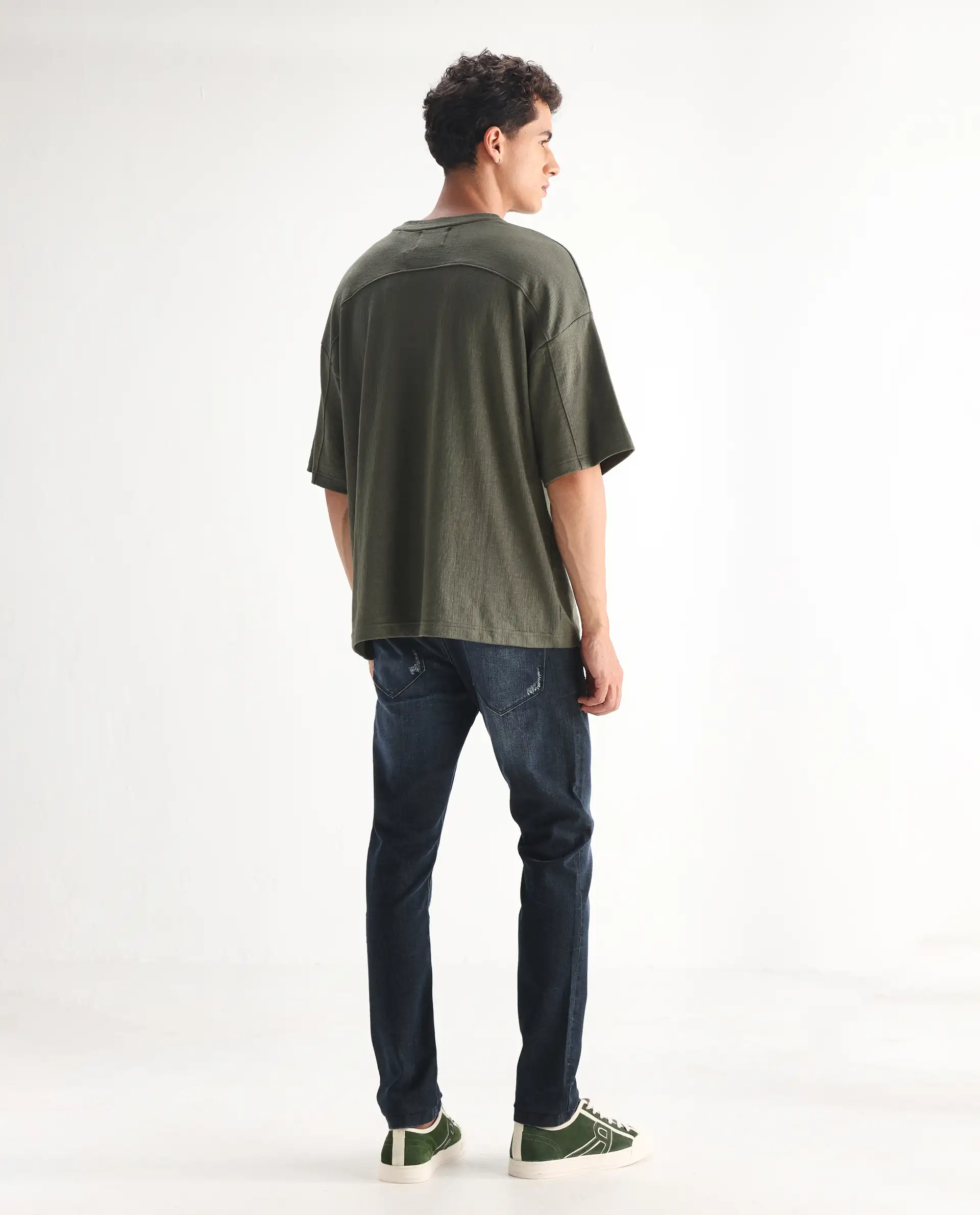 Rare Rabbit Men's Laiden Blue Cotton Plain Hawk Slim Fit Jeans - Image 8