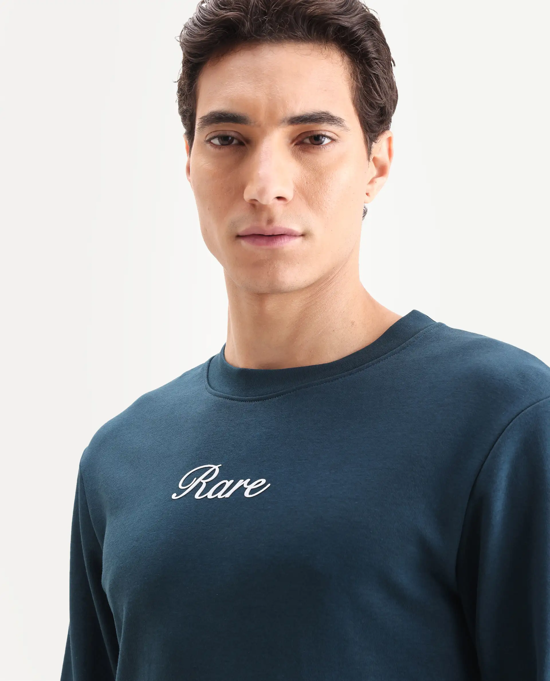 Rare Rabbit Men's Lain Petrol Cotton Animal Print Boxy Fit Full Sleeve Crew Neck Sweatshirt - Image 4