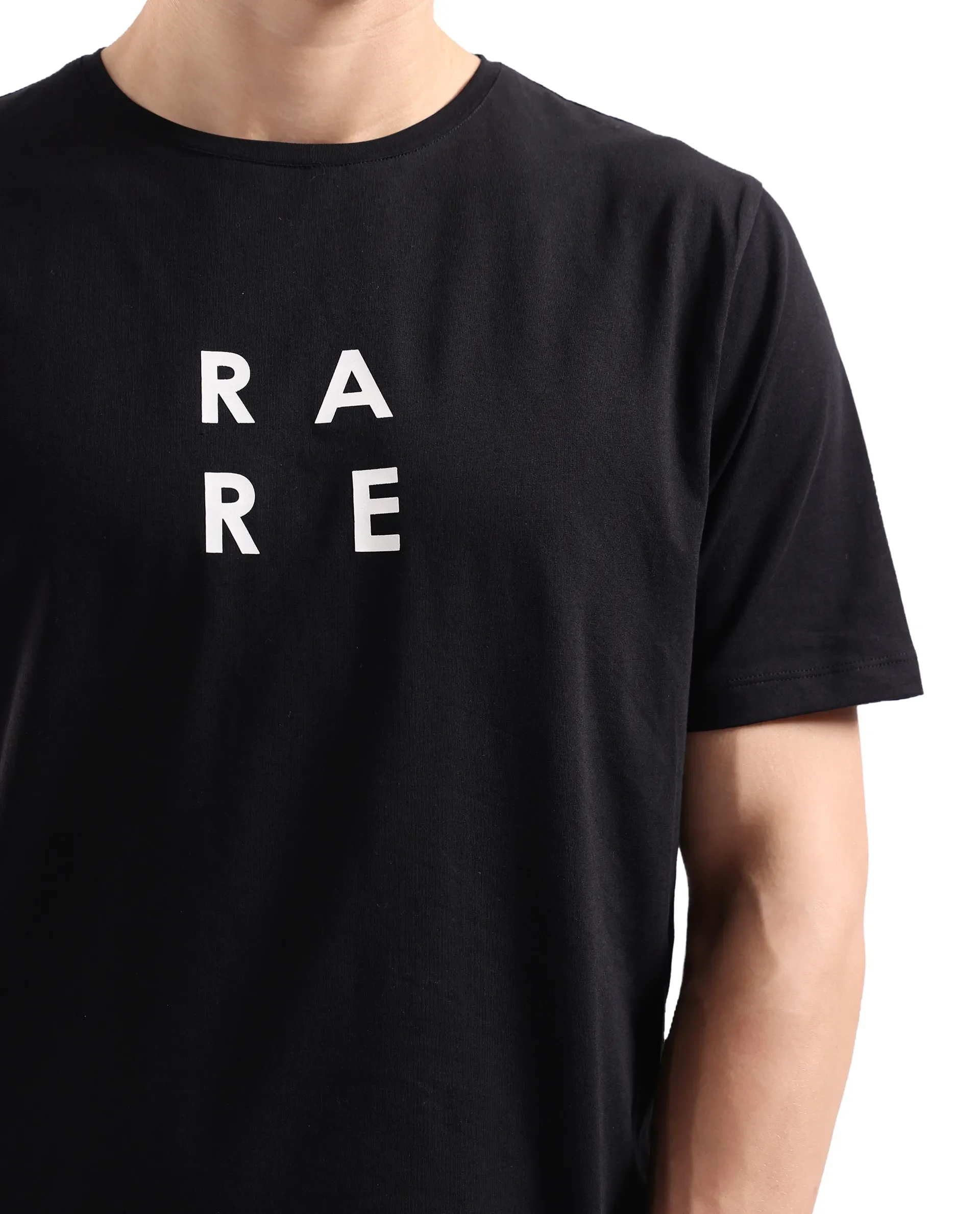 Rare Rabbit Men's Lalyy Black Cotton Graphic Print Slim Fit Half Sleeve Crew Neck T-Shirt - Image 6