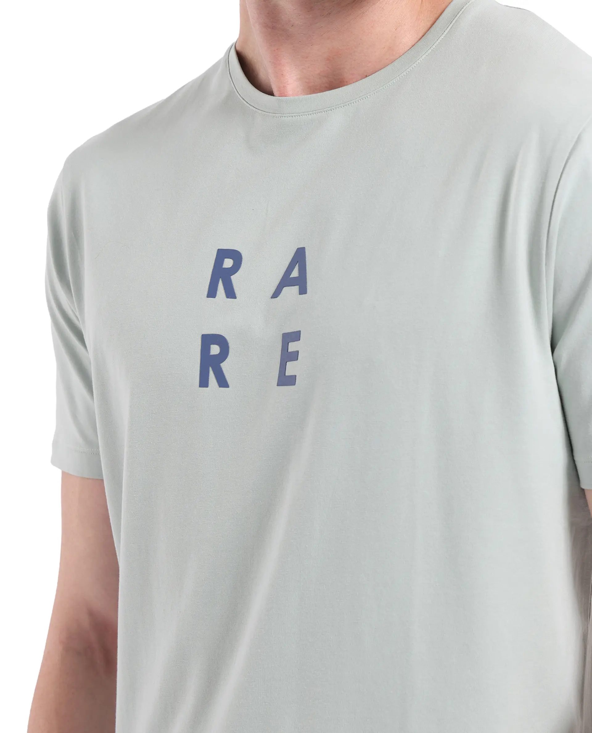 Rare Rabbit Men's Lalyy Pastel Green Cotton Graphic Print Slim Fit Half Sleeve Crew Neck T-Shirt - Image 3